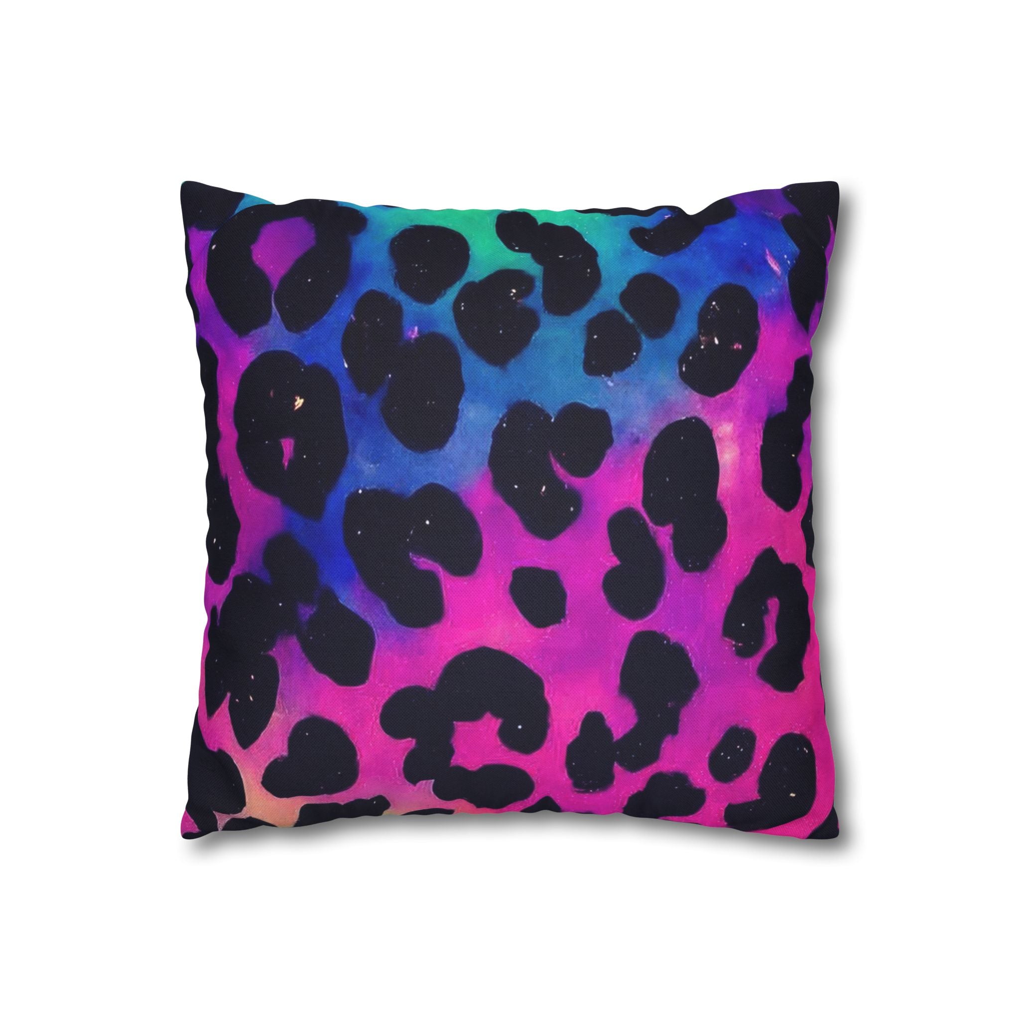 Vibrant Multicolored Leopard Print Throw Pillow, Artsulli - Art is Long, Life is Short, Home Decor, , , , , , , 
