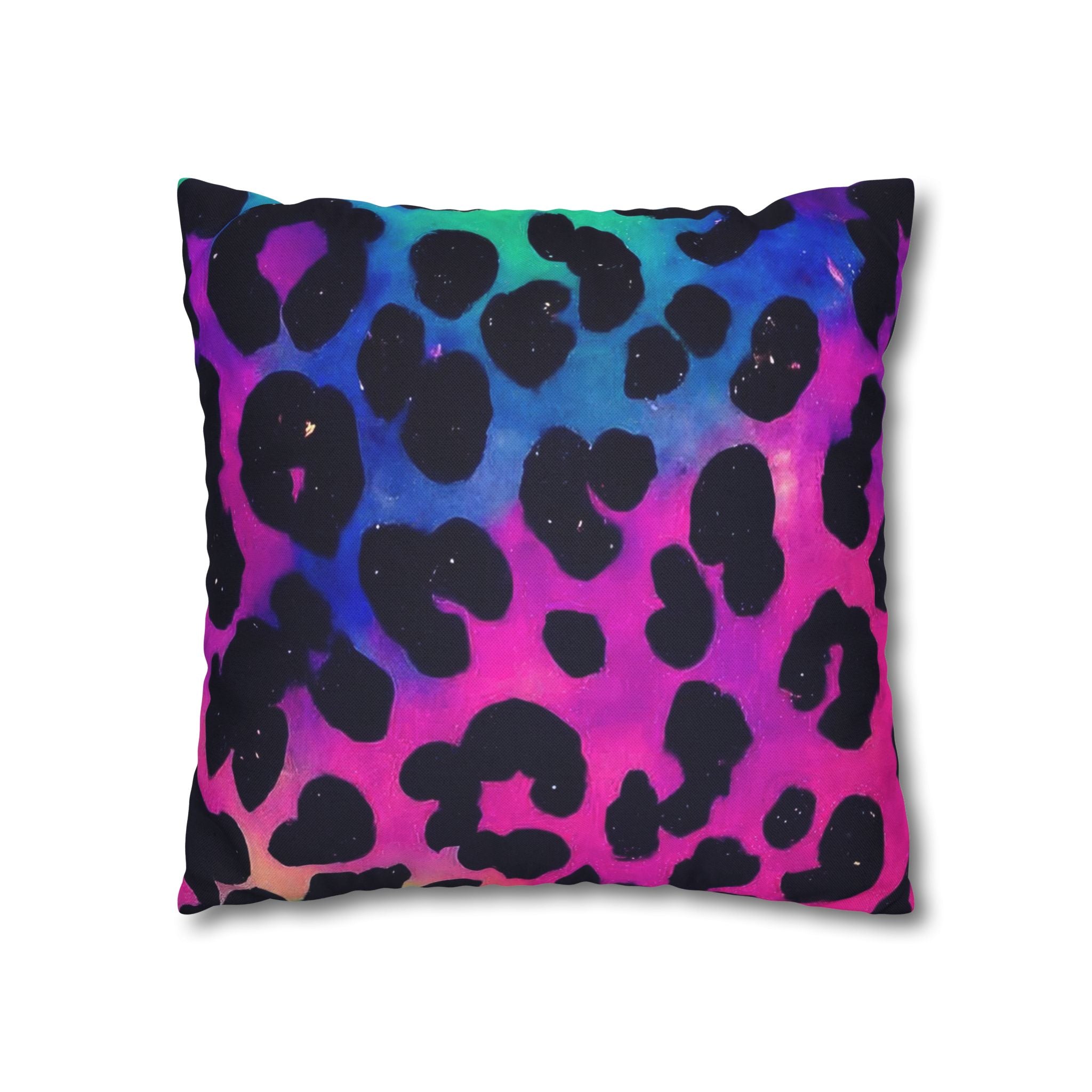 Vibrant Multicolored Leopard Print Throw Pillow, Artsulli - Art is Long, Life is Short, Home Decor, , , , , , , 