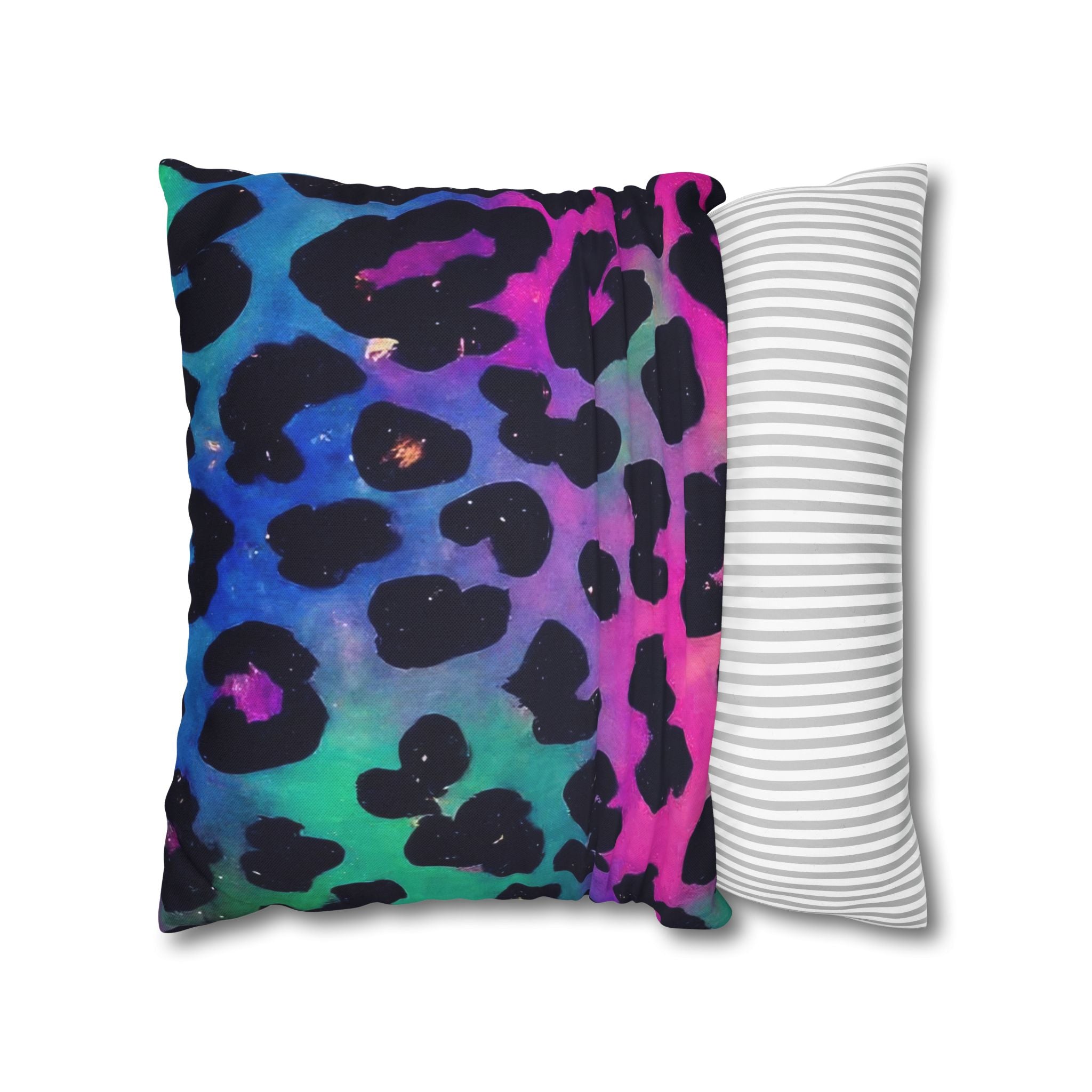 Vibrant Multicolored Leopard Print Throw Pillow, Artsulli - Art is Long, Life is Short, Home Decor, , , , , , , 
