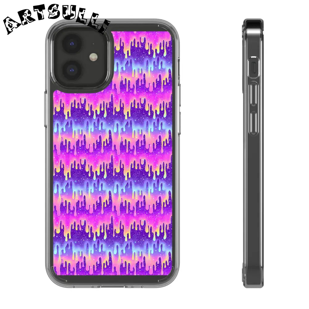Vibrant Paint Drip Clear Case, Artsulli - Art is Long, Life is Short, Phone Case, Size, iPhone 12 Mini, Surface, Without gift packaging, , , 49848355044472140449