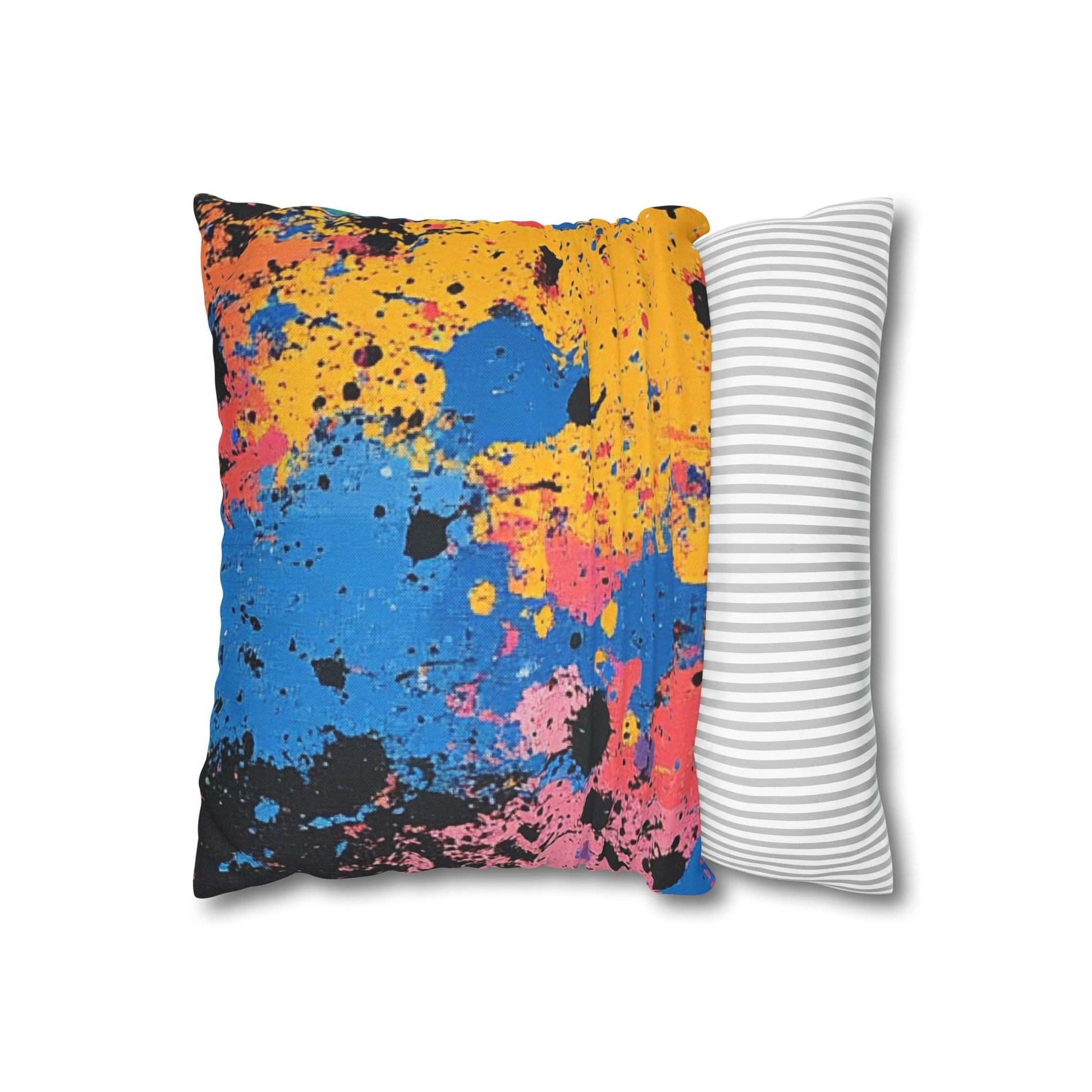 Vibrant Paint Splatter Throw Pillow, Artsulli - Art is Long, Life is Short, Home Decor, , , , , , , 