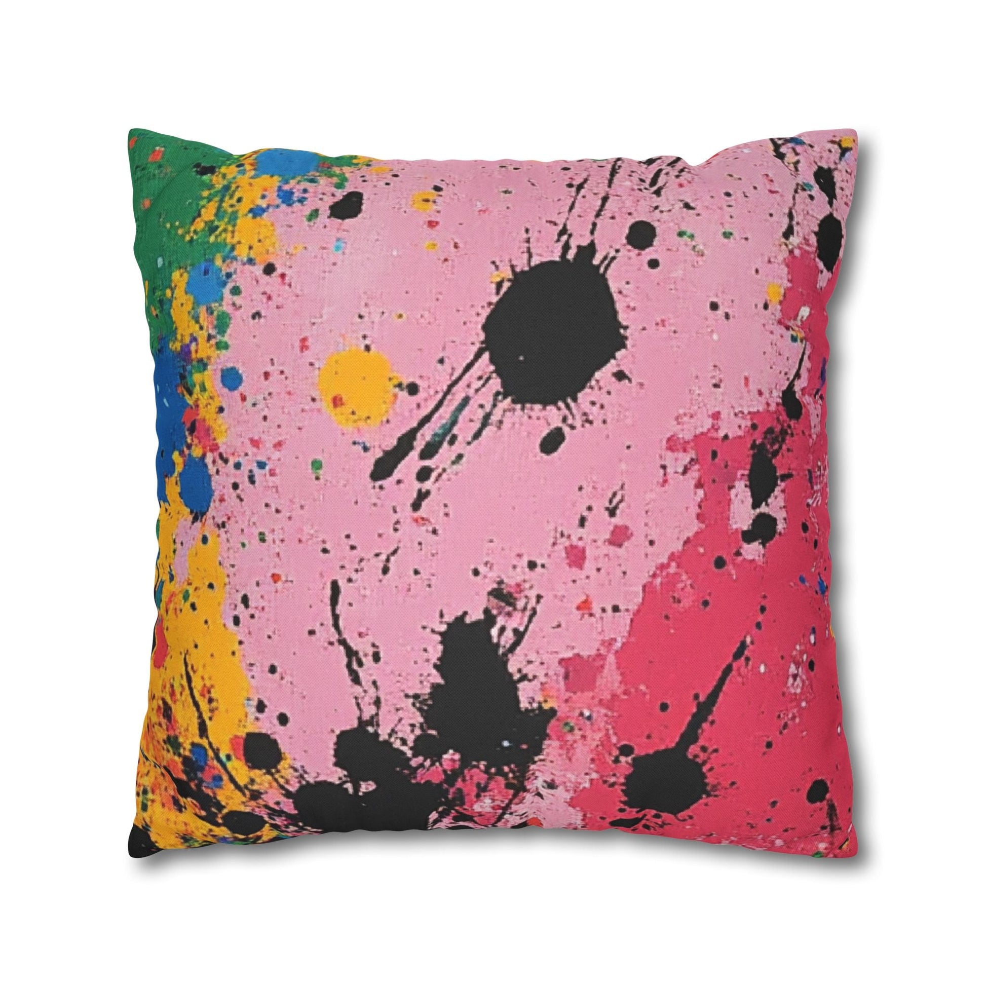 Vibrant Paint Splatter Throw Pillow, Artsulli - Art is Long, Life is Short, Home Decor, , , , , , , 