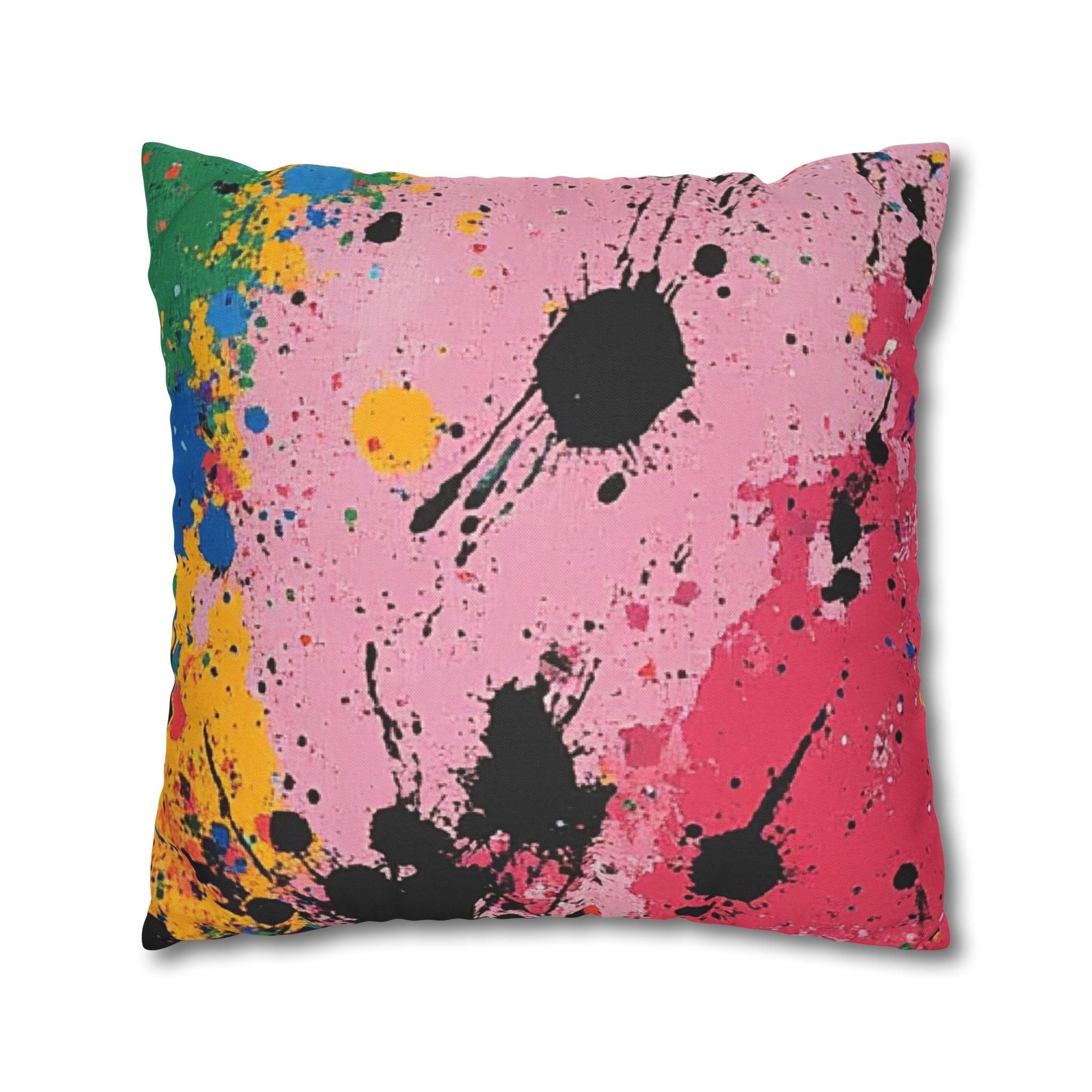 Vibrant Paint Splatter Throw Pillow, Artsulli - Art is Long, Life is Short, Home Decor, , , , , , , 