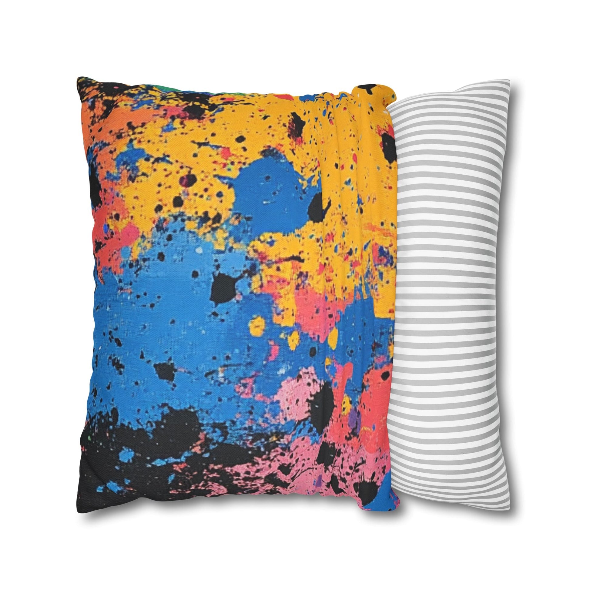 Vibrant Paint Splatter Throw Pillow, Artsulli - Art is Long, Life is Short, Home Decor, , , , , , , 