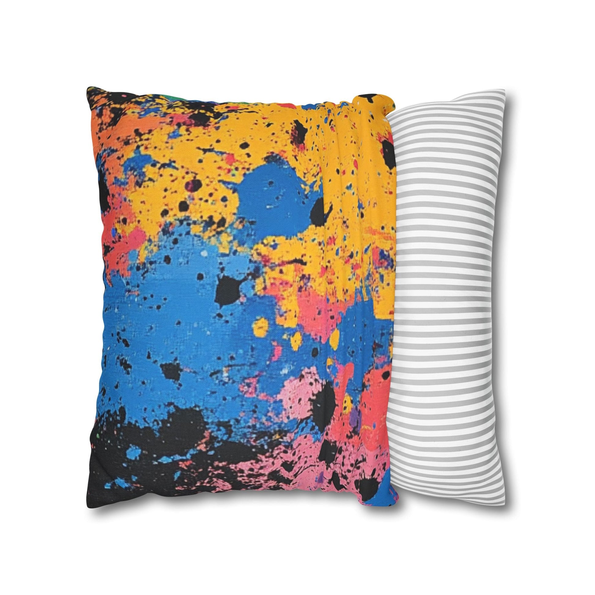 Vibrant Paint Splatter Throw Pillow, Artsulli - Art is Long, Life is Short, Home Decor, , , , , , , 