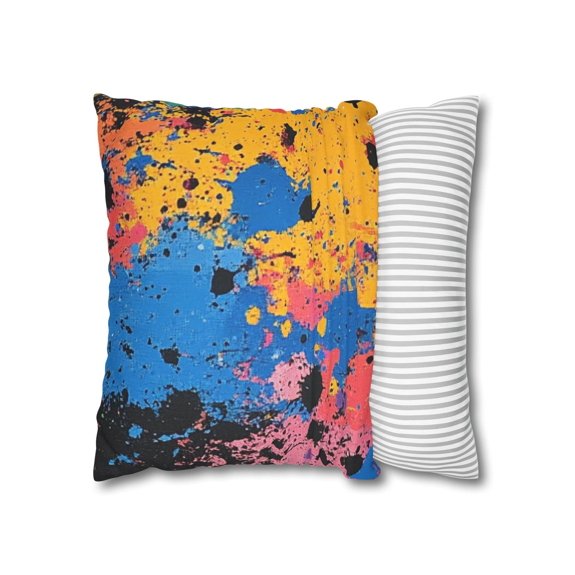 Vibrant Paint Splatter Throw Pillow, Artsulli - Art is Long, Life is Short, Home Decor, , , , , , , 