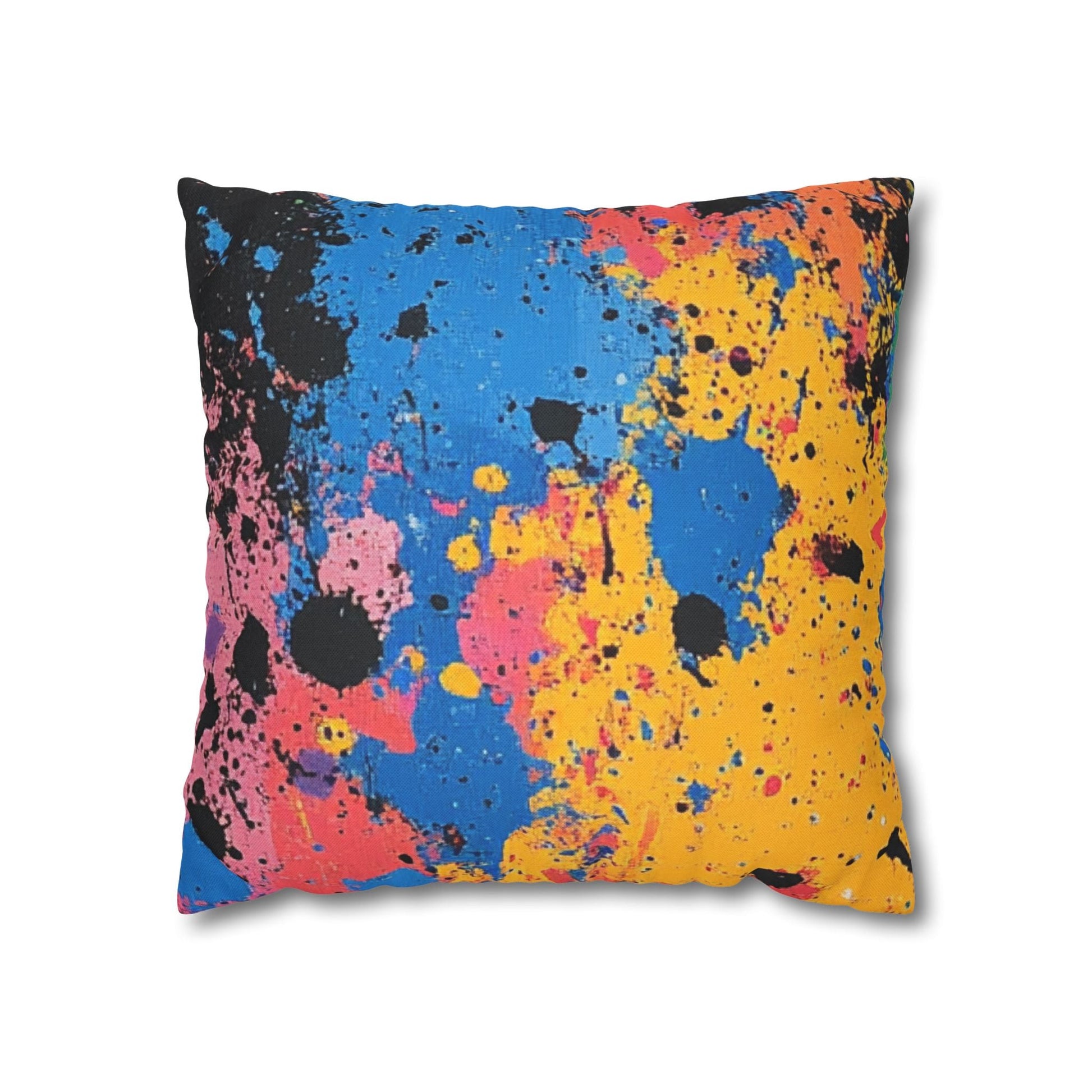 Vibrant Paint Splatter Throw Pillow, Artsulli - Art is Long, Life is Short, Home Decor, Size, 16" × 16", , , , , 18045653805141993294