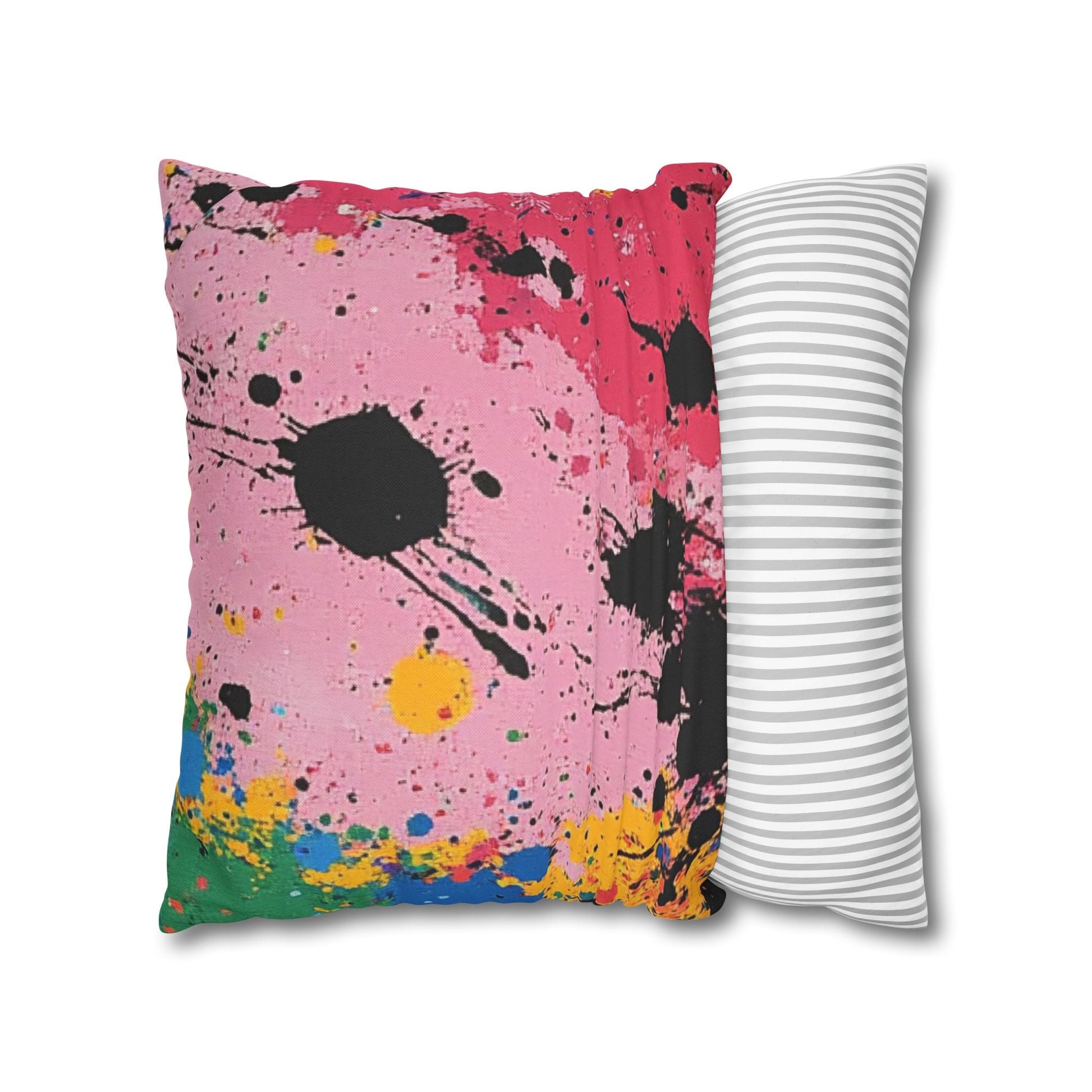 Vibrant Paint Splatter Throw Pillow, Artsulli - Art is Long, Life is Short, Home Decor, , , , , , , 