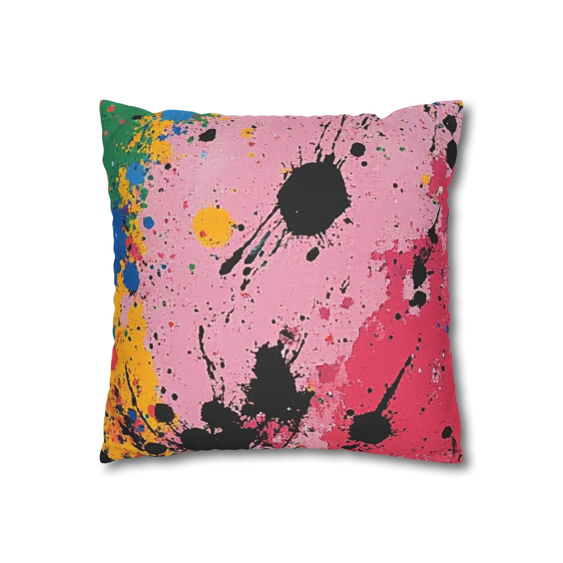 Vibrant Paint Splatter Throw Pillow, Artsulli - Art is Long, Life is Short, Home Decor, , , , , , , 