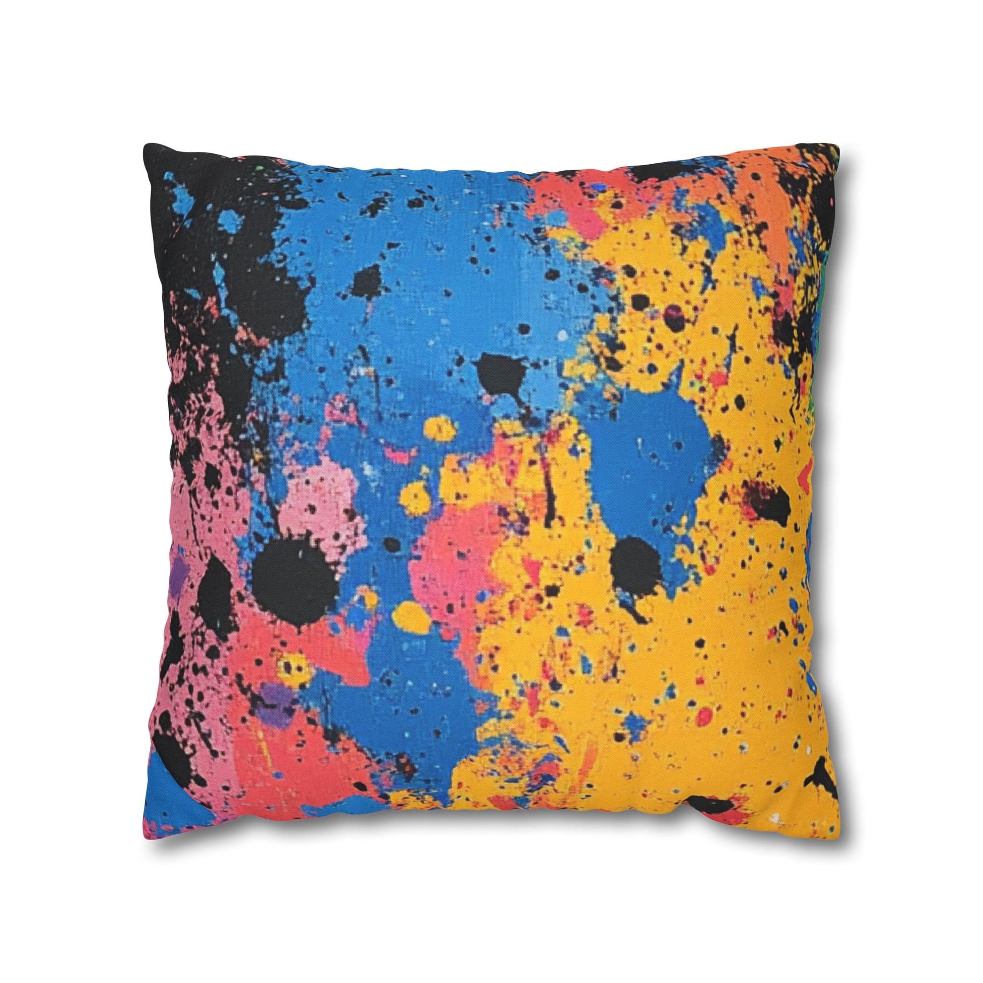 Vibrant Paint Splatter Throw Pillow, Artsulli - Art is Long, Life is Short, Home Decor, Size, 18" × 18", , , , , 21006177569109336600