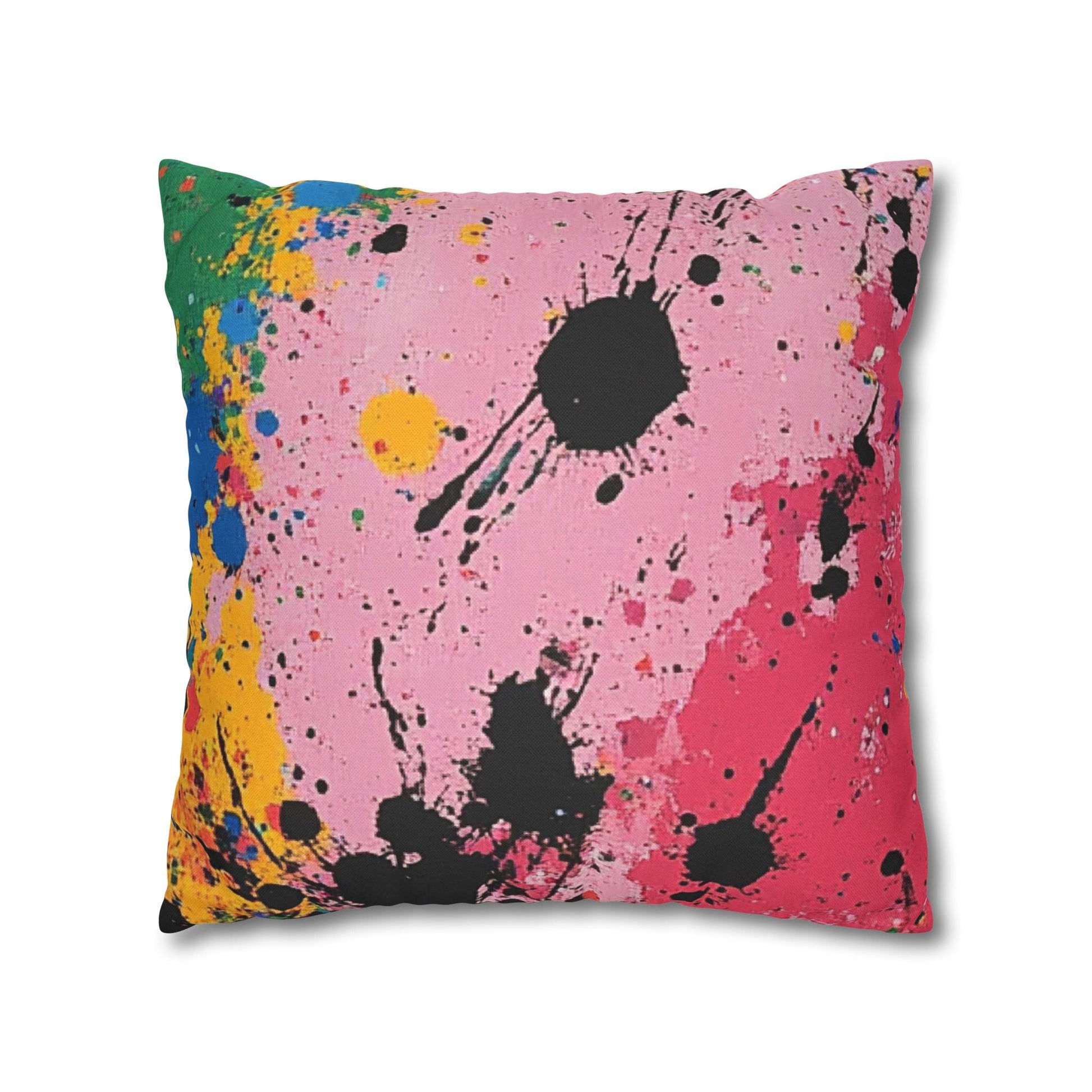 Vibrant Paint Splatter Throw Pillow, Artsulli - Art is Long, Life is Short, Home Decor, , , , , , , 