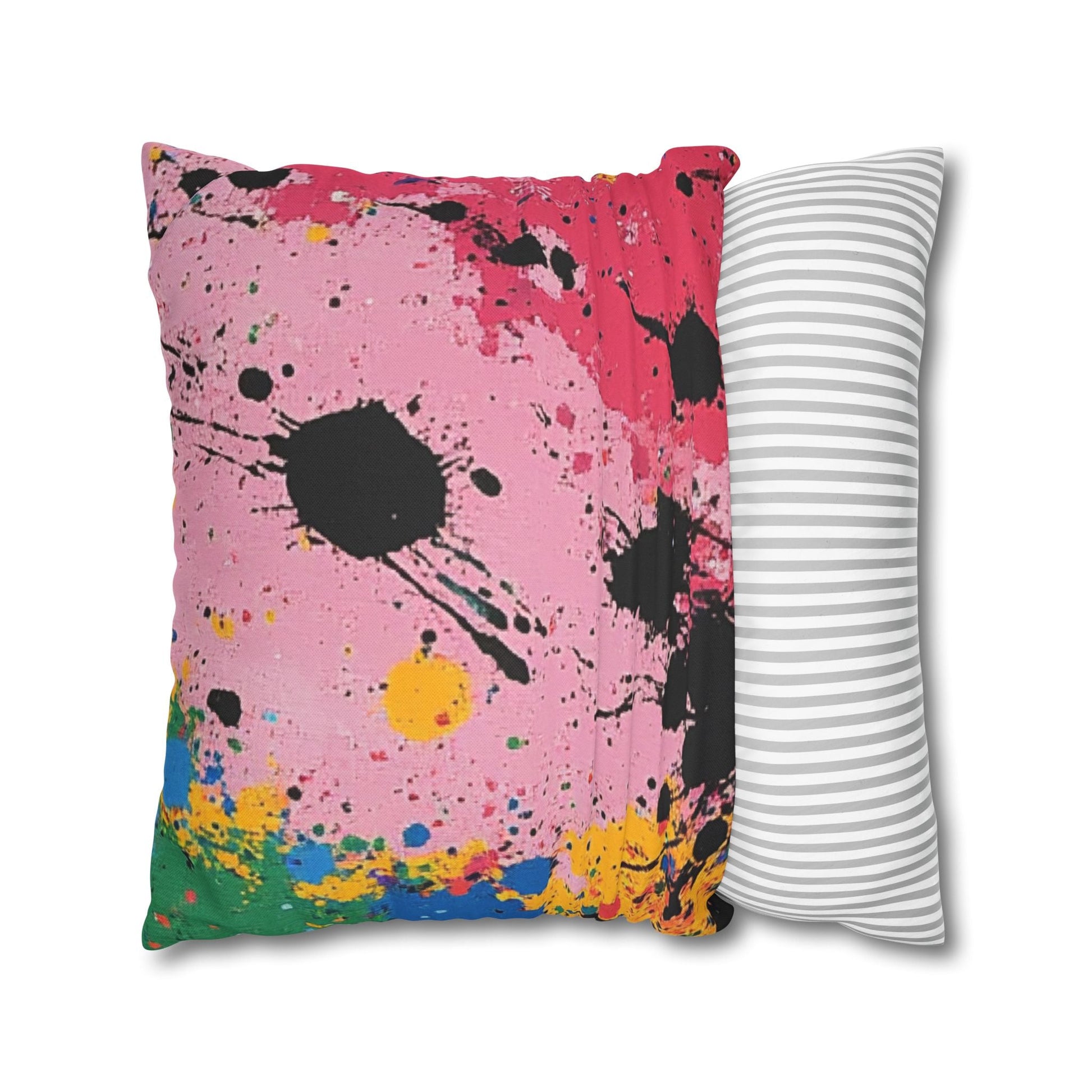 Vibrant Paint Splatter Throw Pillow, Artsulli - Art is Long, Life is Short, Home Decor, , , , , , , 