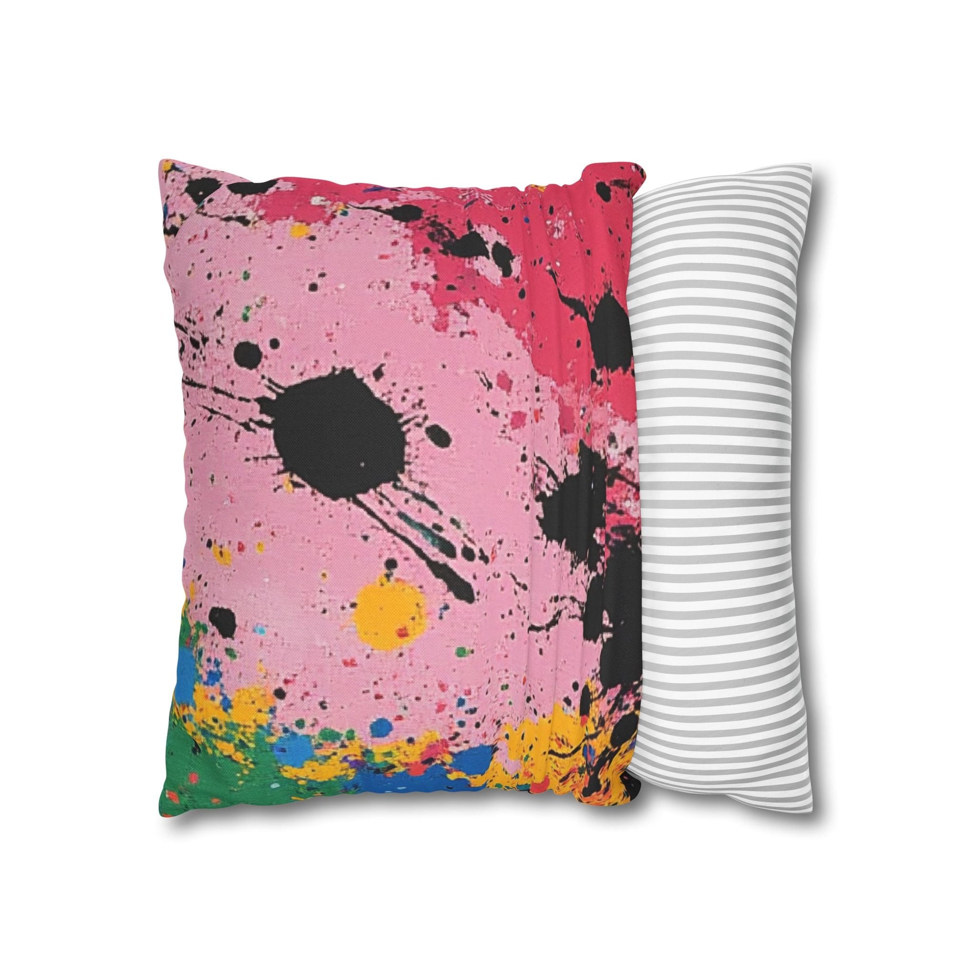 Vibrant Paint Splatter Throw Pillow, Artsulli - Art is Long, Life is Short, Home Decor, , , , , , , 