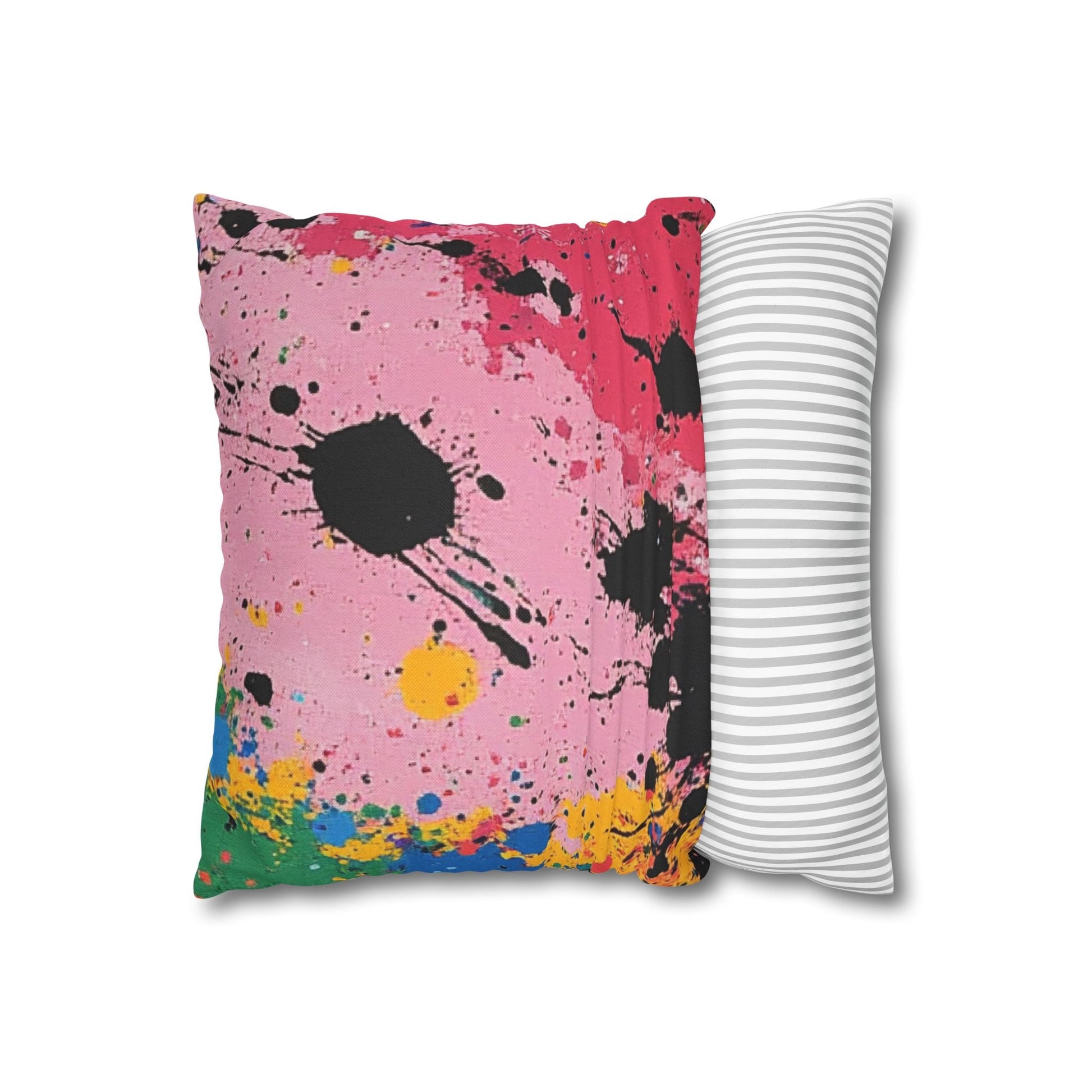 Vibrant Paint Splatter Throw Pillow, Artsulli - Art is Long, Life is Short, Home Decor, , , , , , , 