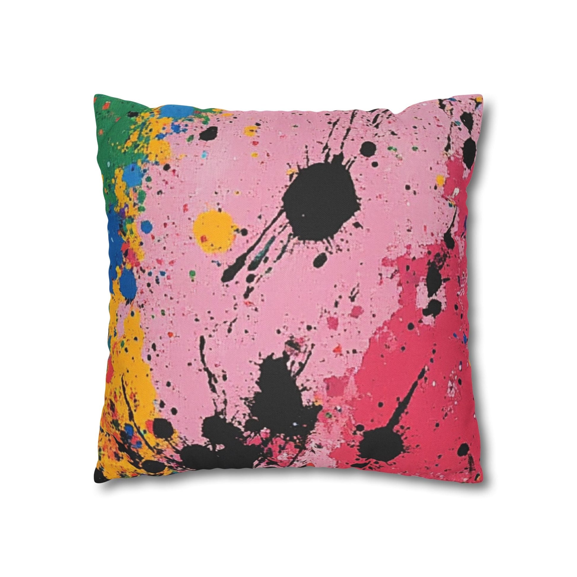 Vibrant Paint Splatter Throw Pillow, Artsulli - Art is Long, Life is Short, Home Decor, , , , , , , 