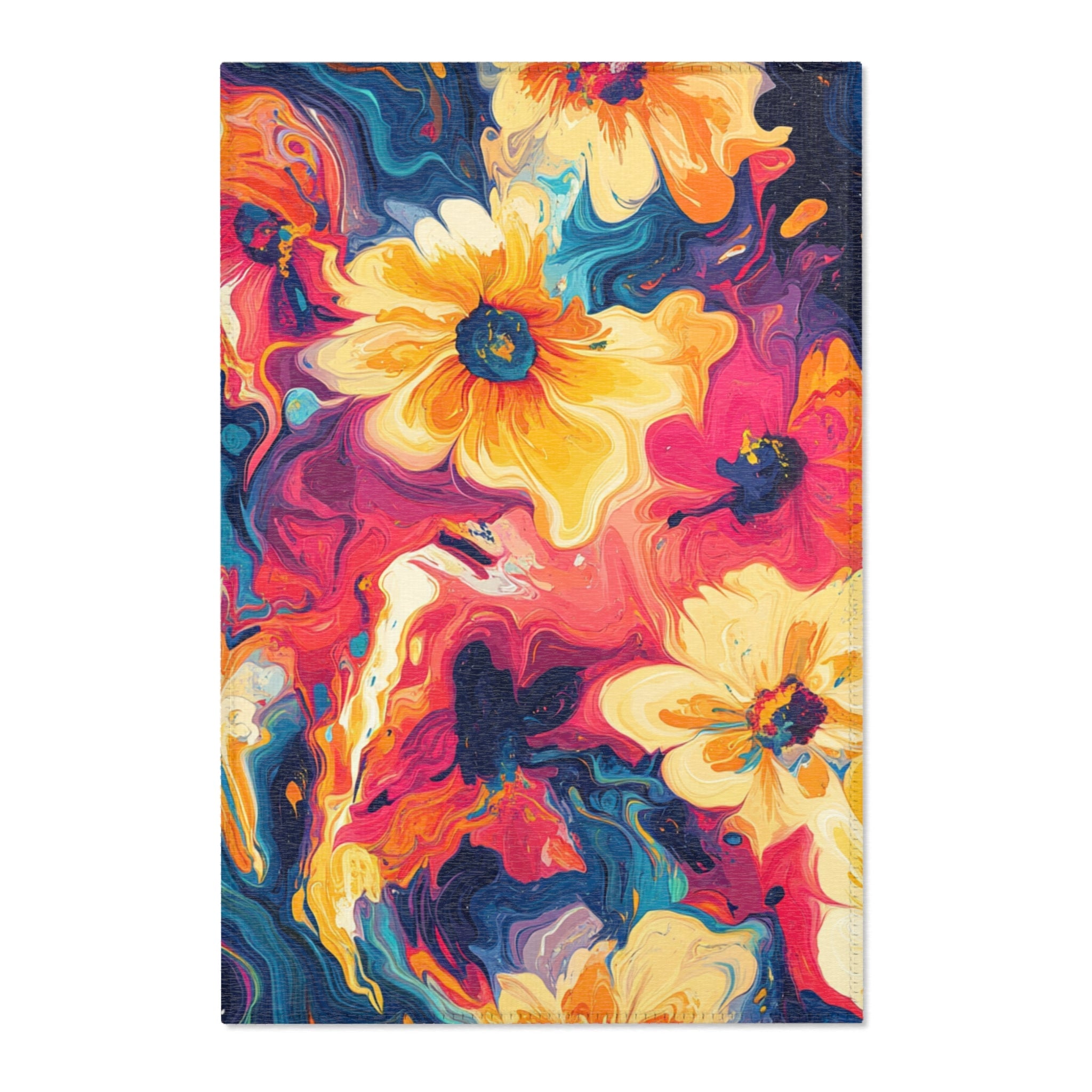 Printify Vibrant Painterly Floral Area Rug 2025