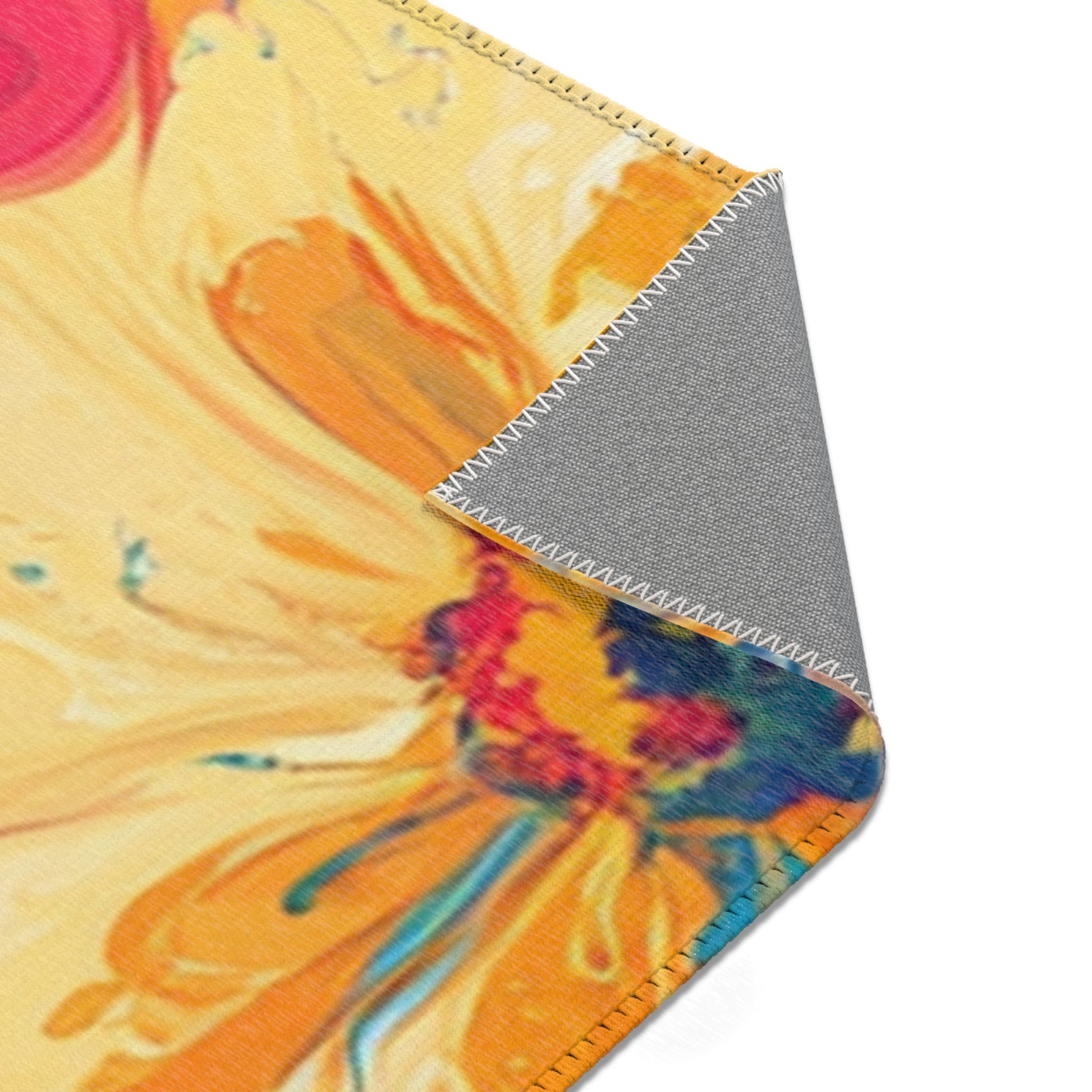 Printify Vibrant Painterly Floral Area Rug 2025