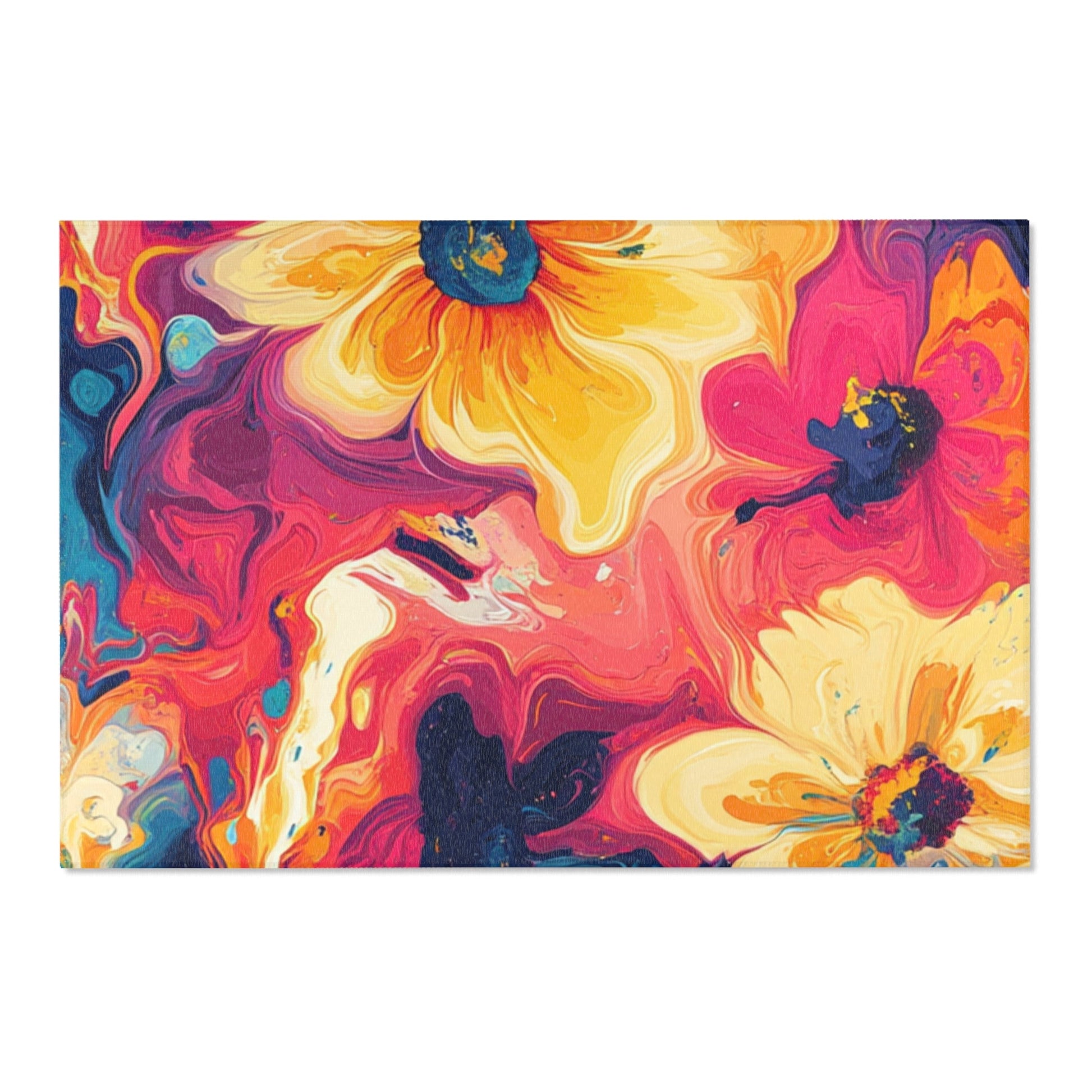Printify Vibrant Painterly Floral Area Rug 2025
