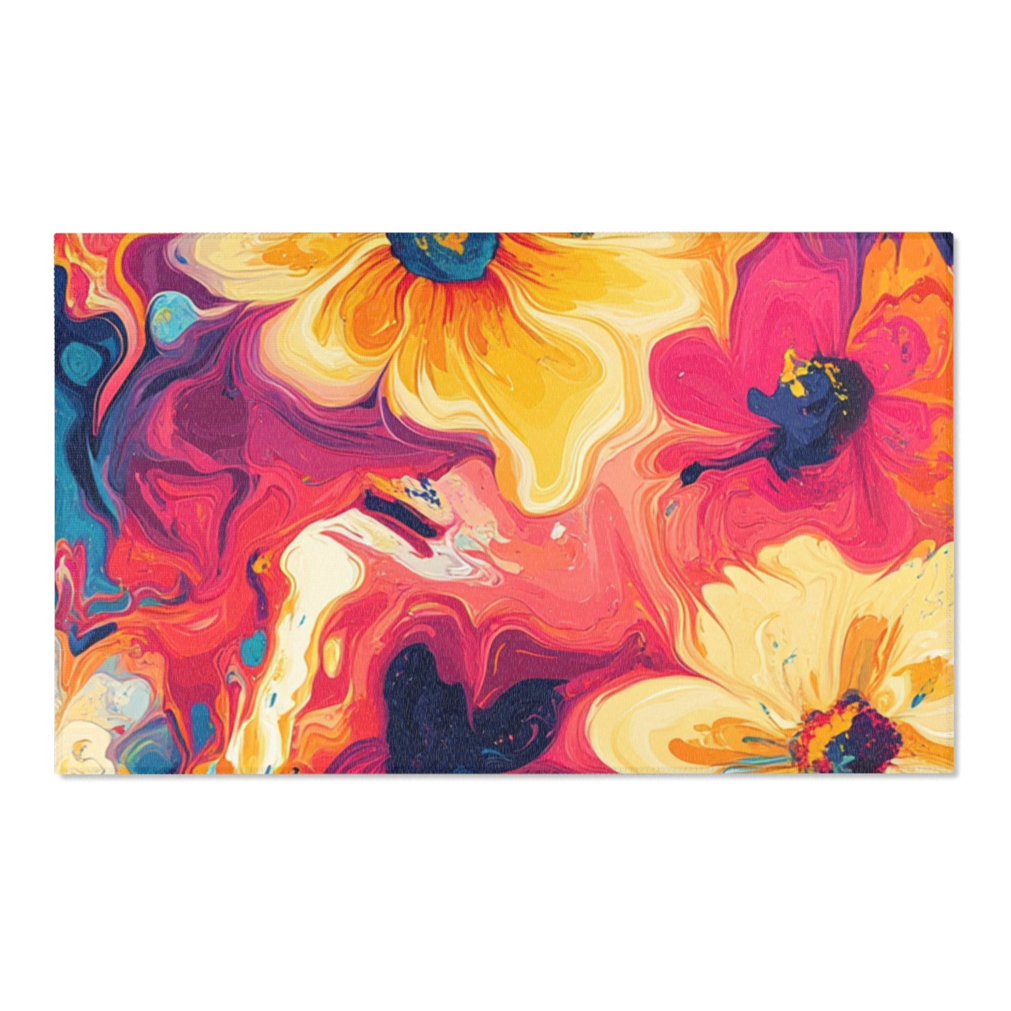 Printify Vibrant Painterly Floral Area Rug 2025