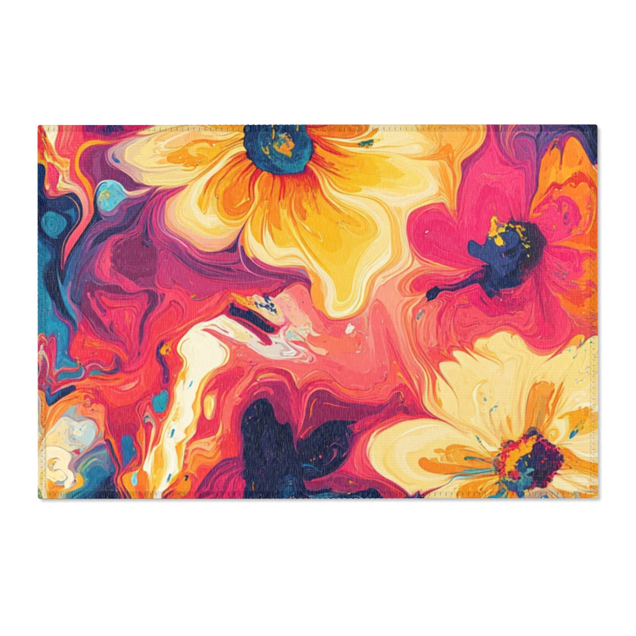 Printify Vibrant Painterly Floral Area Rug 2025