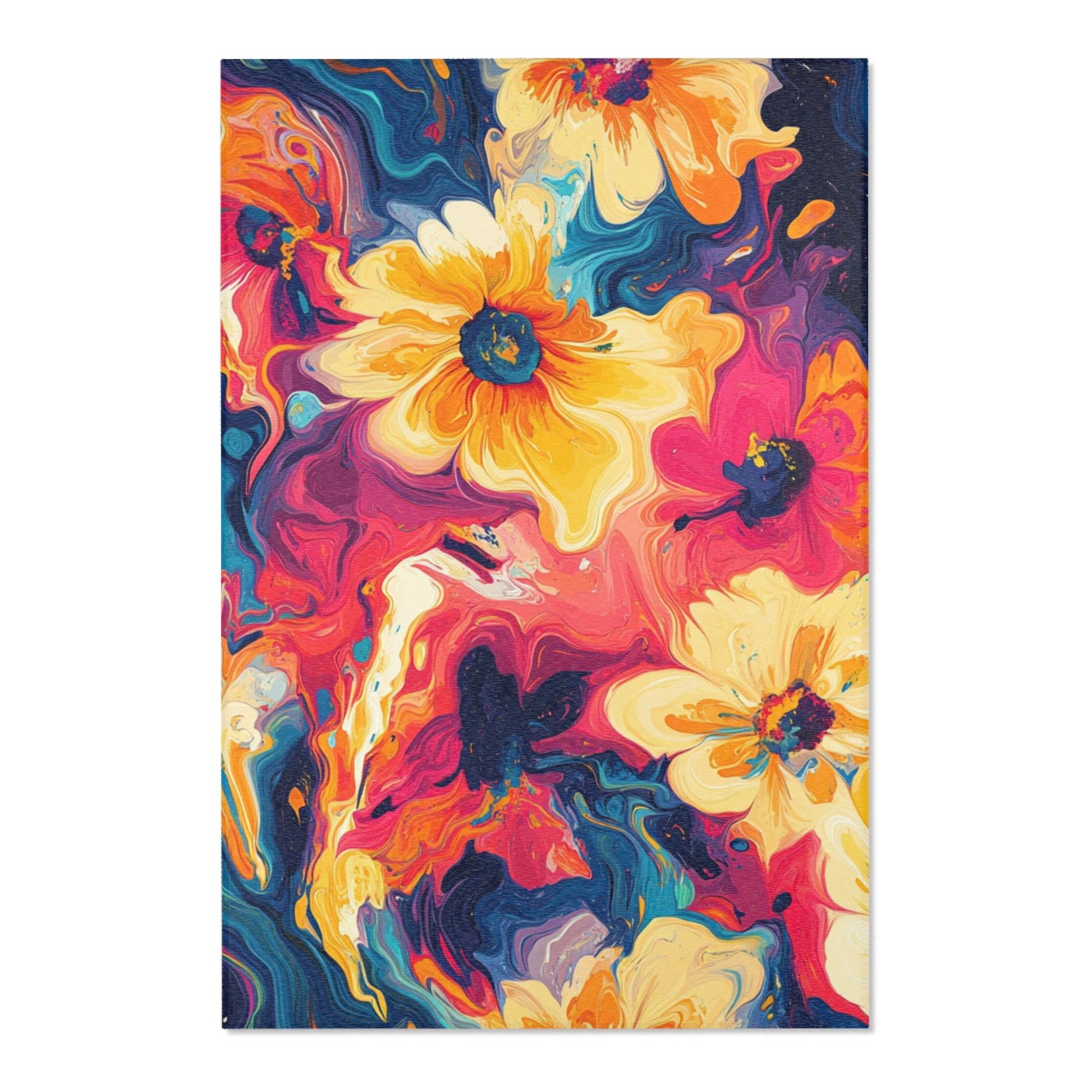 Printify Vibrant Painterly Floral Area Rug 2025