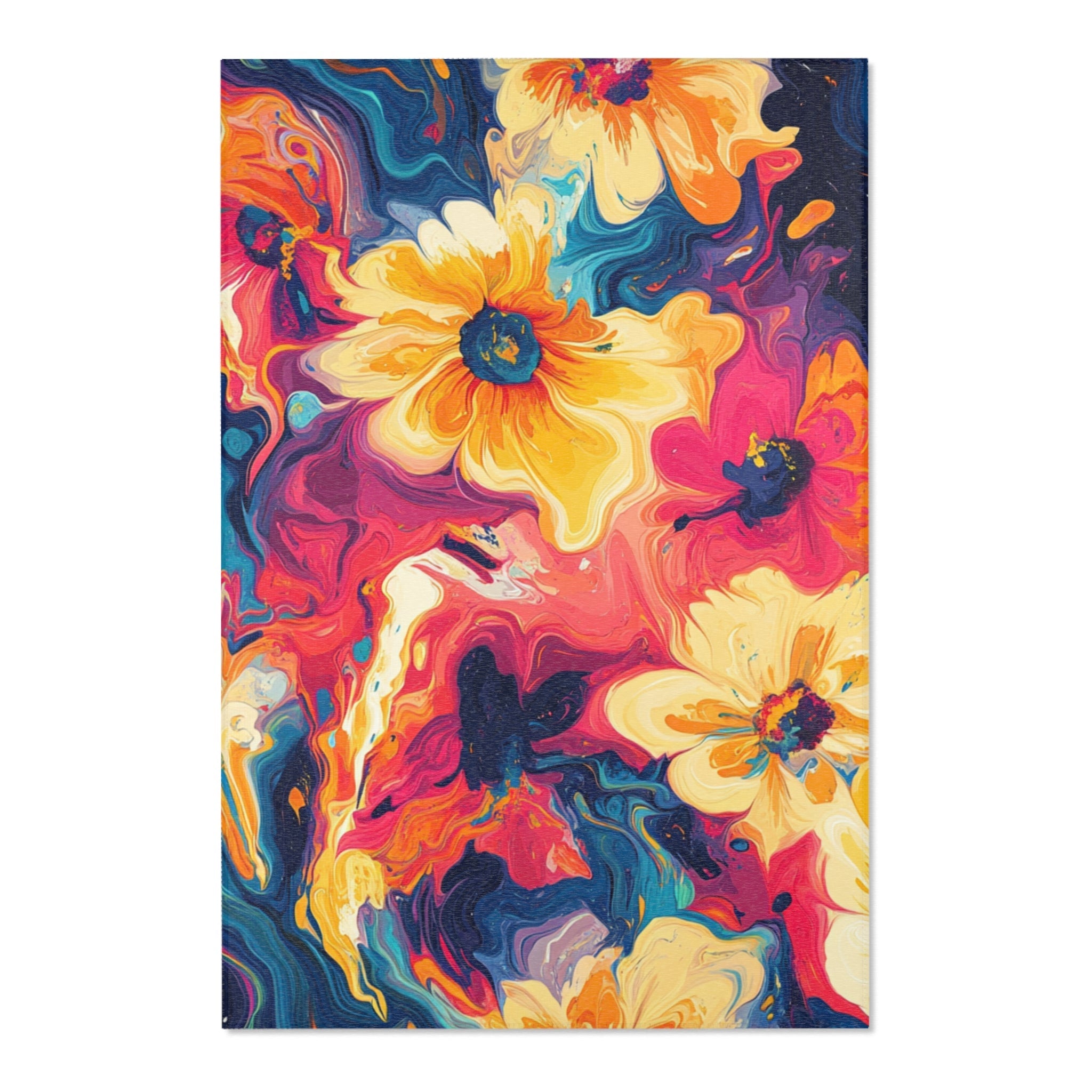 Printify Vibrant Painterly Floral Area Rug 2025