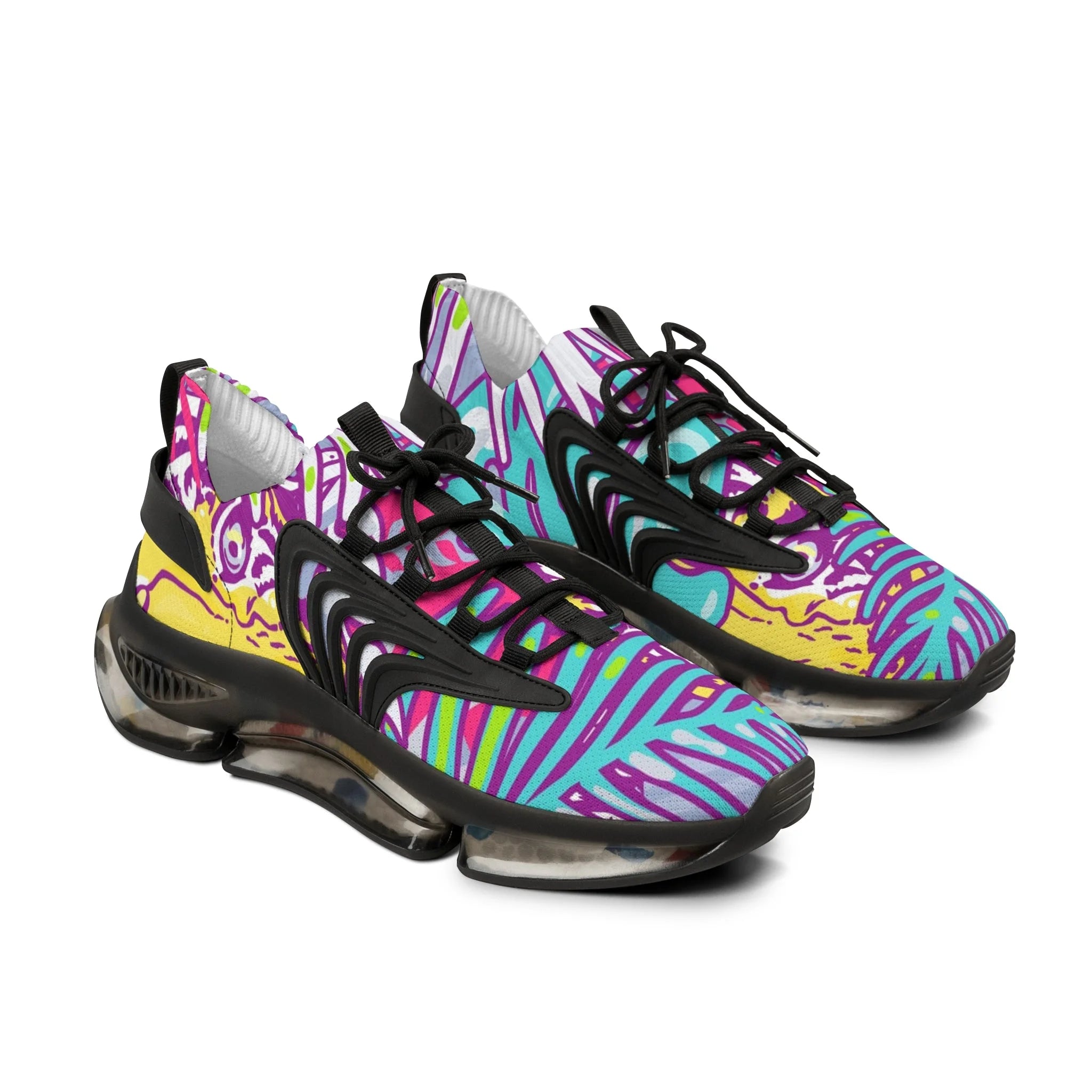 Vibrant Pattern Mesh Sneakers with White Detailing, Artsulli - Art is Long, Life is Short, Shoes, Color, Black sole, Size, US 5, , , 15035031412320