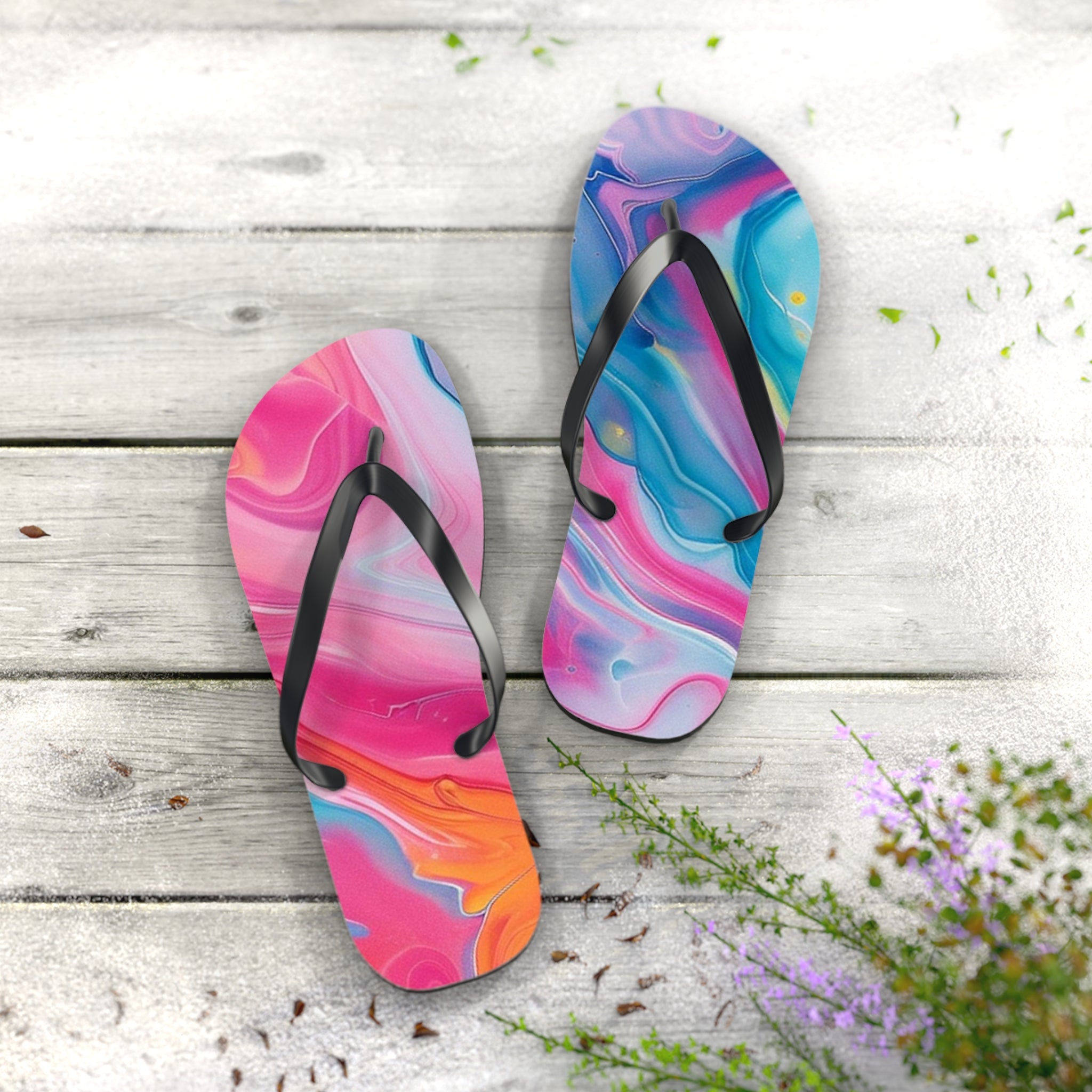 Vibrant Personalized Flip Flops, Artsulli - Art is Long, Life is Short, Shoes, , , , , , , 