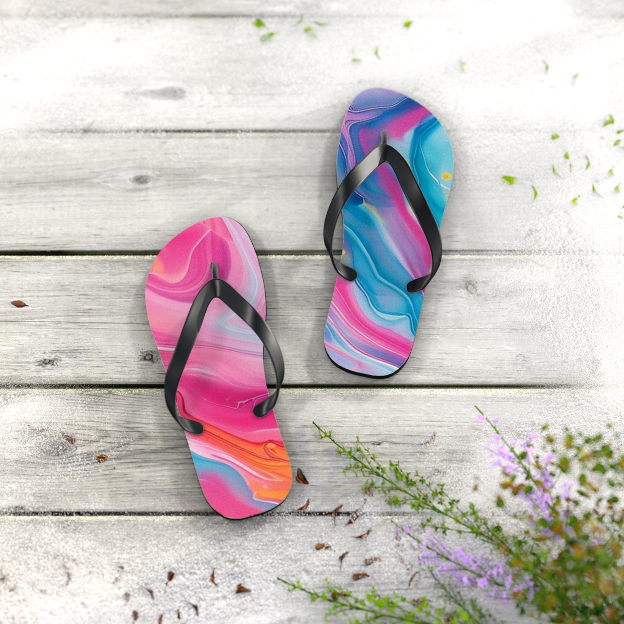 Vibrant Personalized Flip Flops, Artsulli - Art is Long, Life is Short, Shoes, , , , , , , 