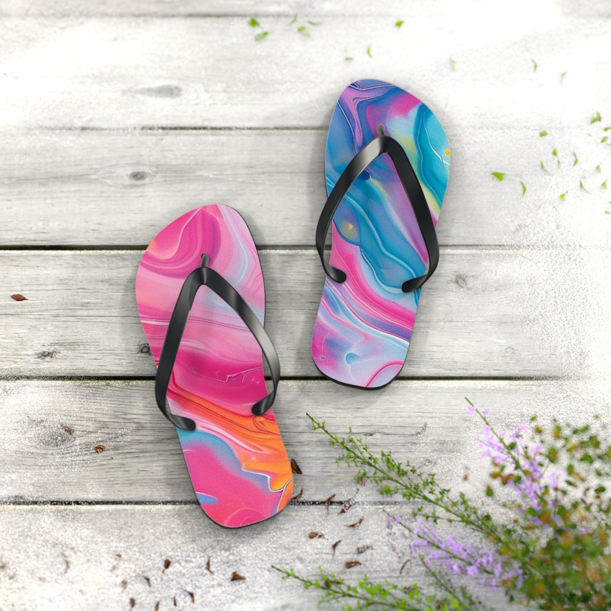 Vibrant Personalized Flip Flops, Artsulli - Art is Long, Life is Short, Shoes, , , , , , , 