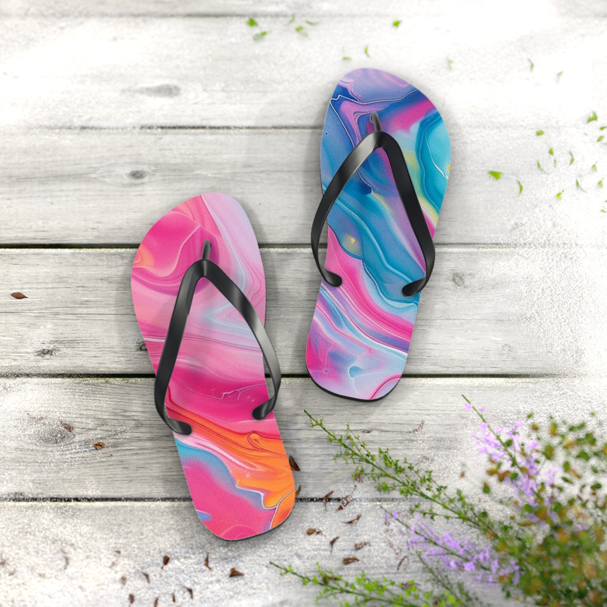 Vibrant Personalized Flip Flops, Artsulli - Art is Long, Life is Short, Shoes, , , , , , , 