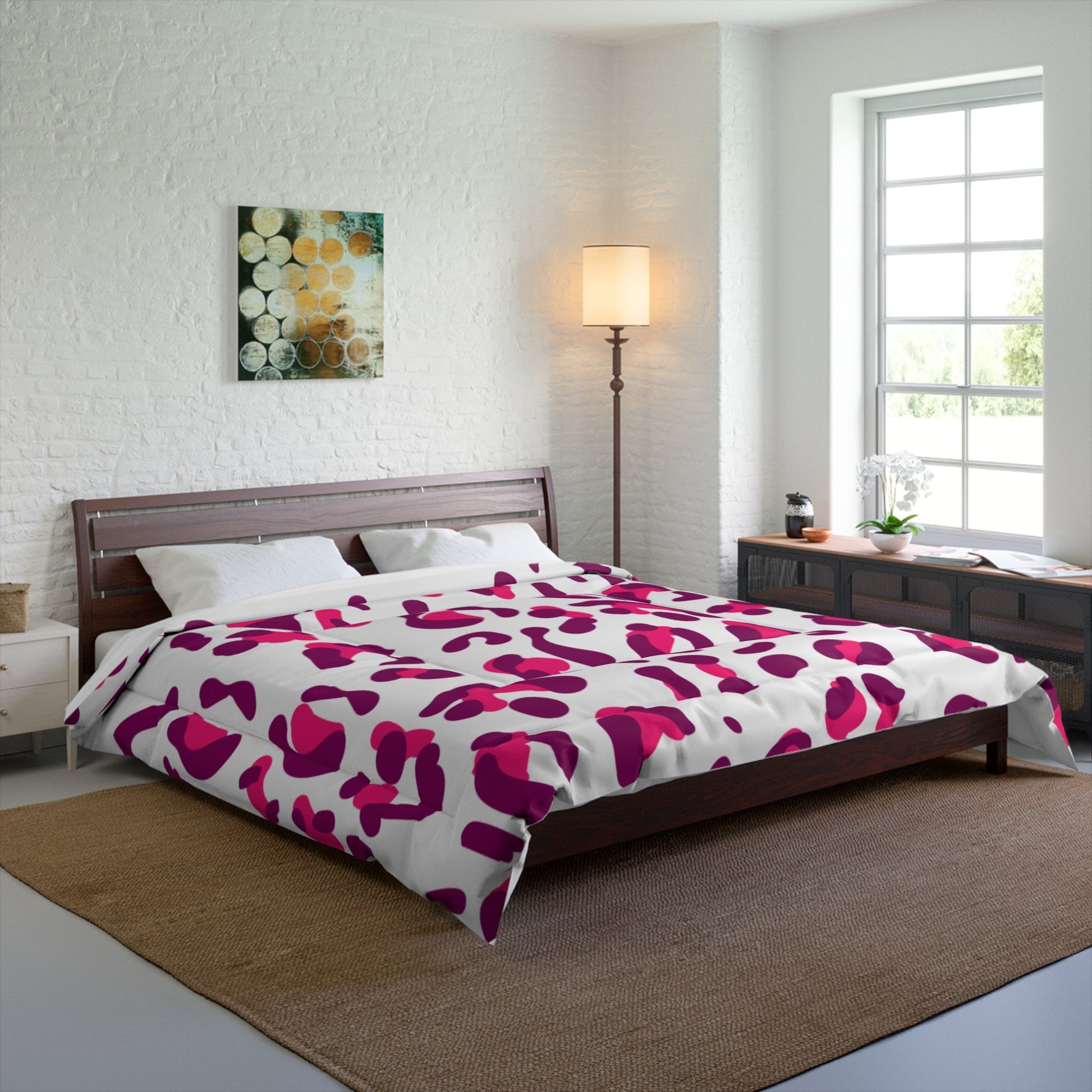 JAKKOUTTHEBXX Vibrant Pink and Purple Leopard Print Comforter 2025