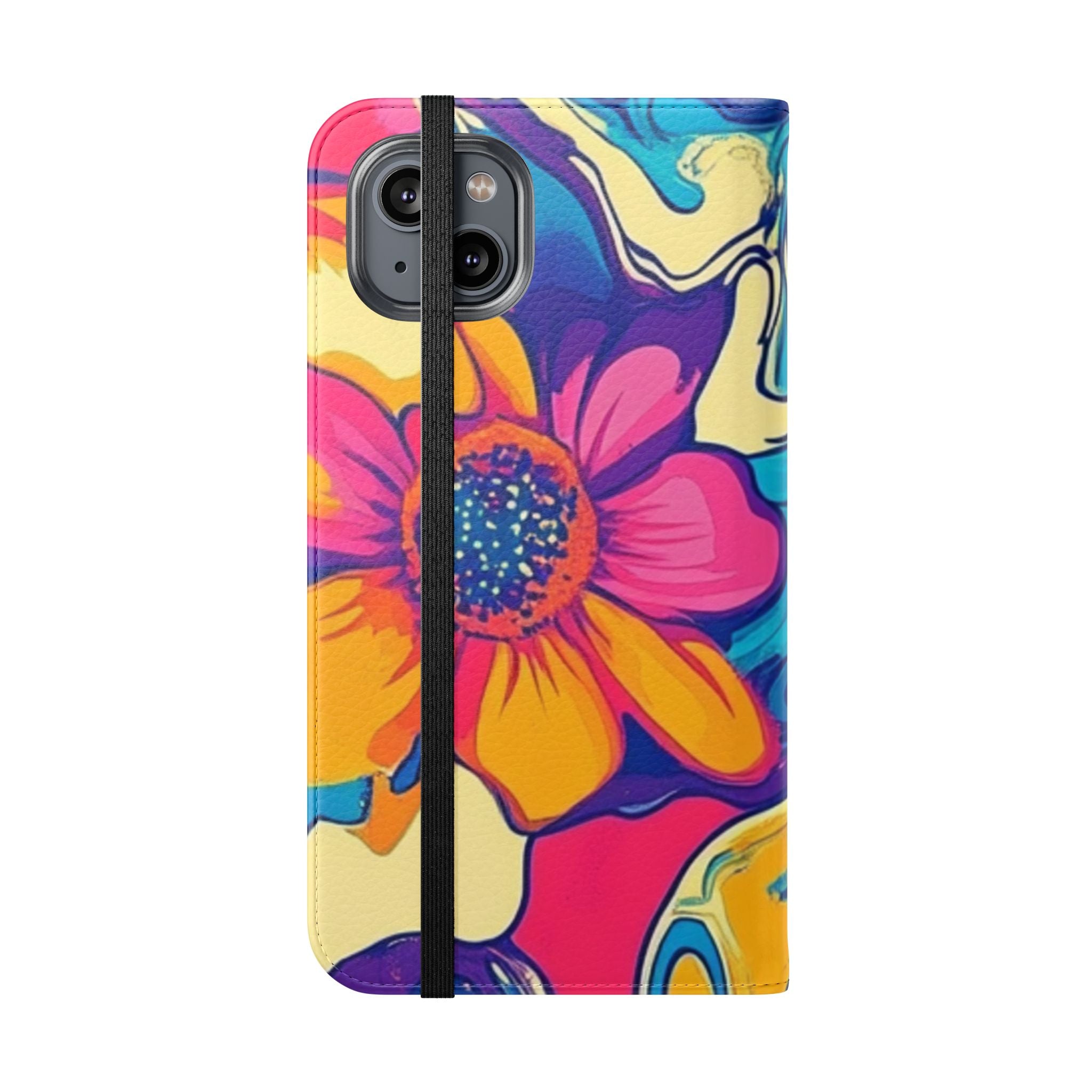 Vibrant Psychedelic Floral Flip Cases, Artsulli - Art is Long, Life is Short, Phone Case, , , , , , , 