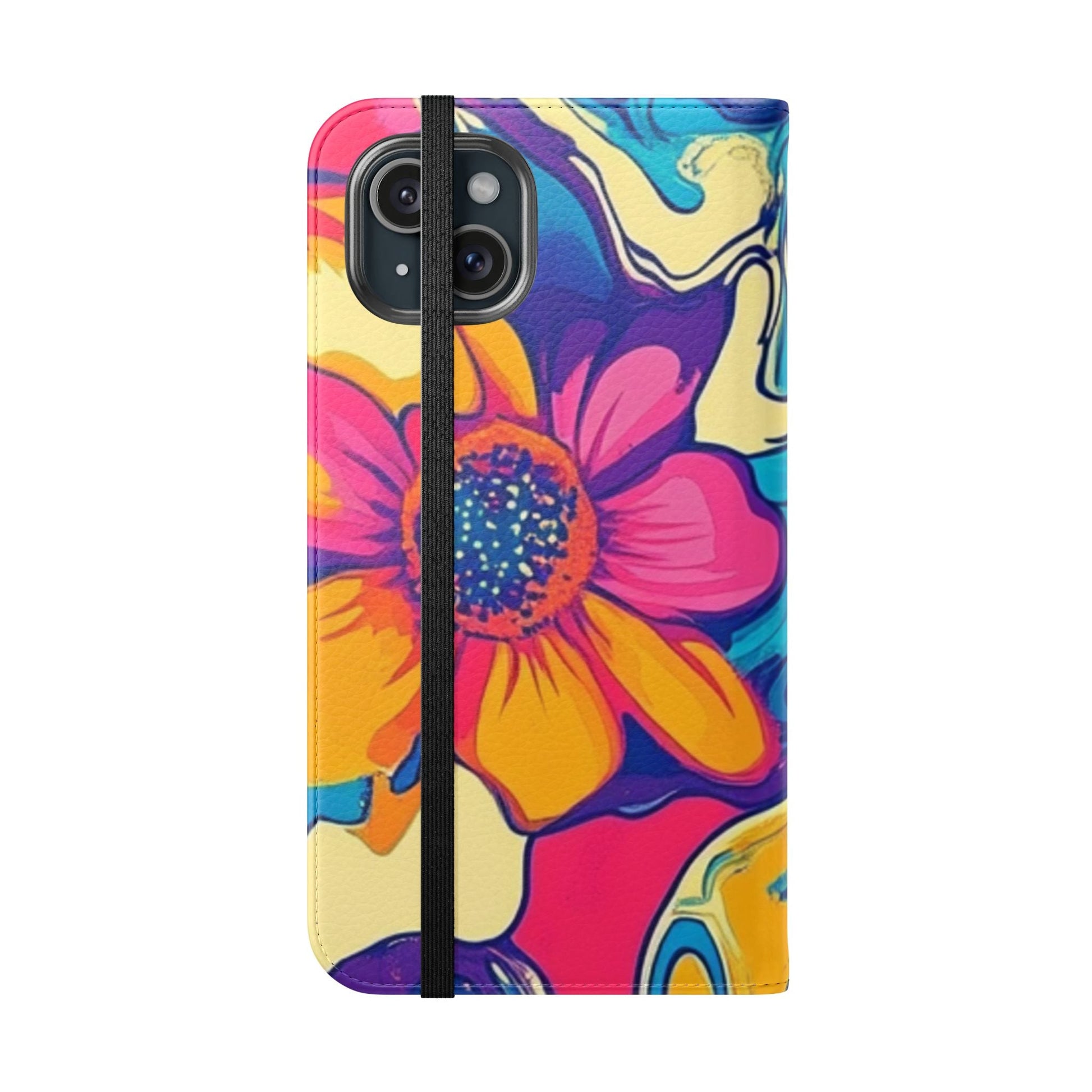 Vibrant Psychedelic Floral Flip Cases, Artsulli - Art is Long, Life is Short, Phone Case, , , , , , , 