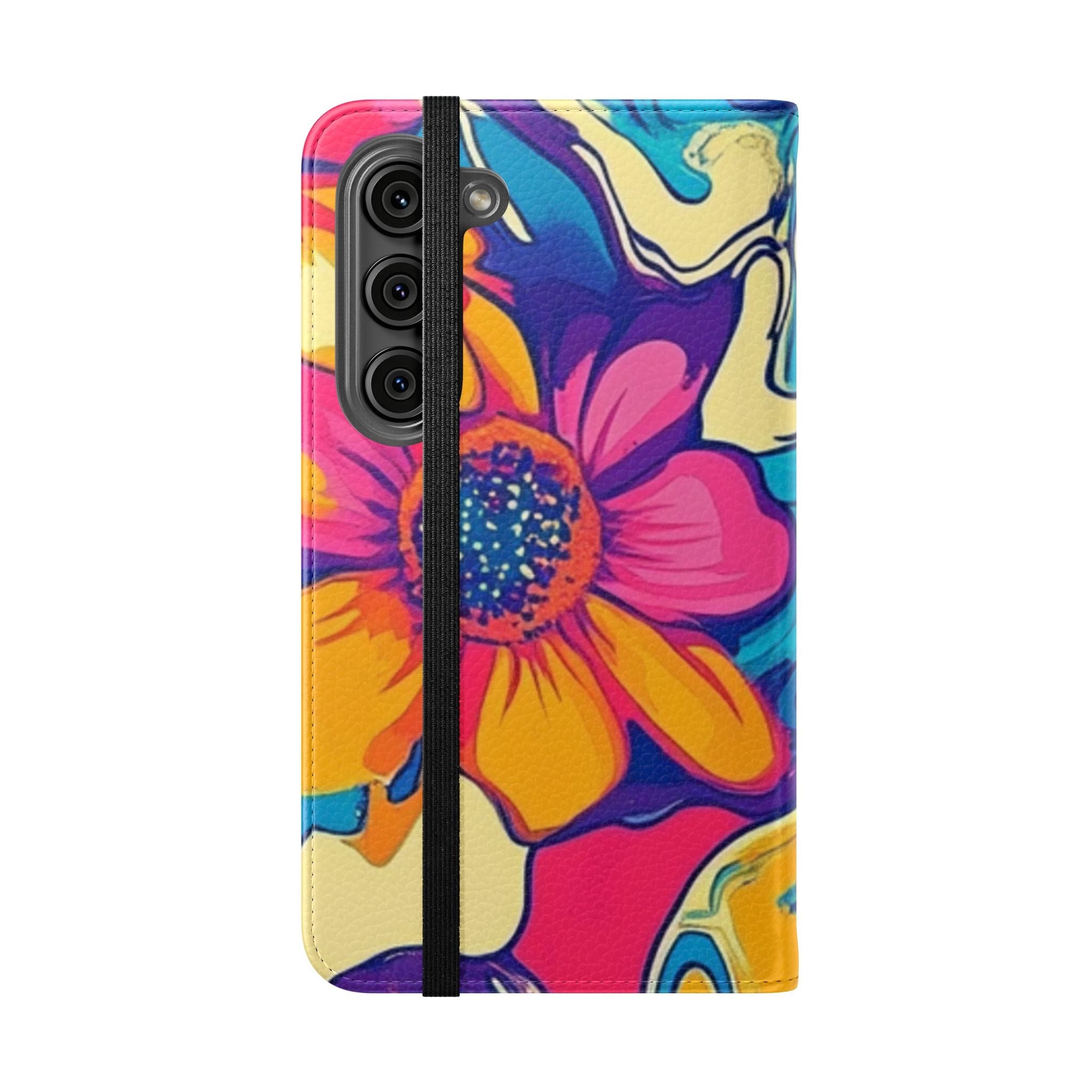 Vibrant Psychedelic Floral Flip Cases, Artsulli - Art is Long, Life is Short, Phone Case, , , , , , , 