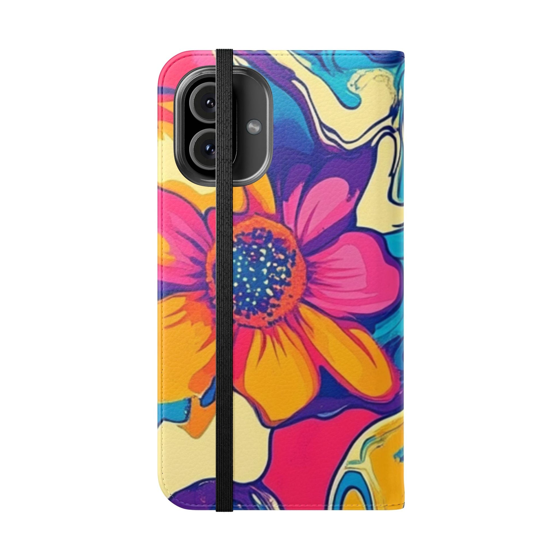 Vibrant Psychedelic Floral Flip Cases, Artsulli - Art is Long, Life is Short, Phone Case, , , , , , , 