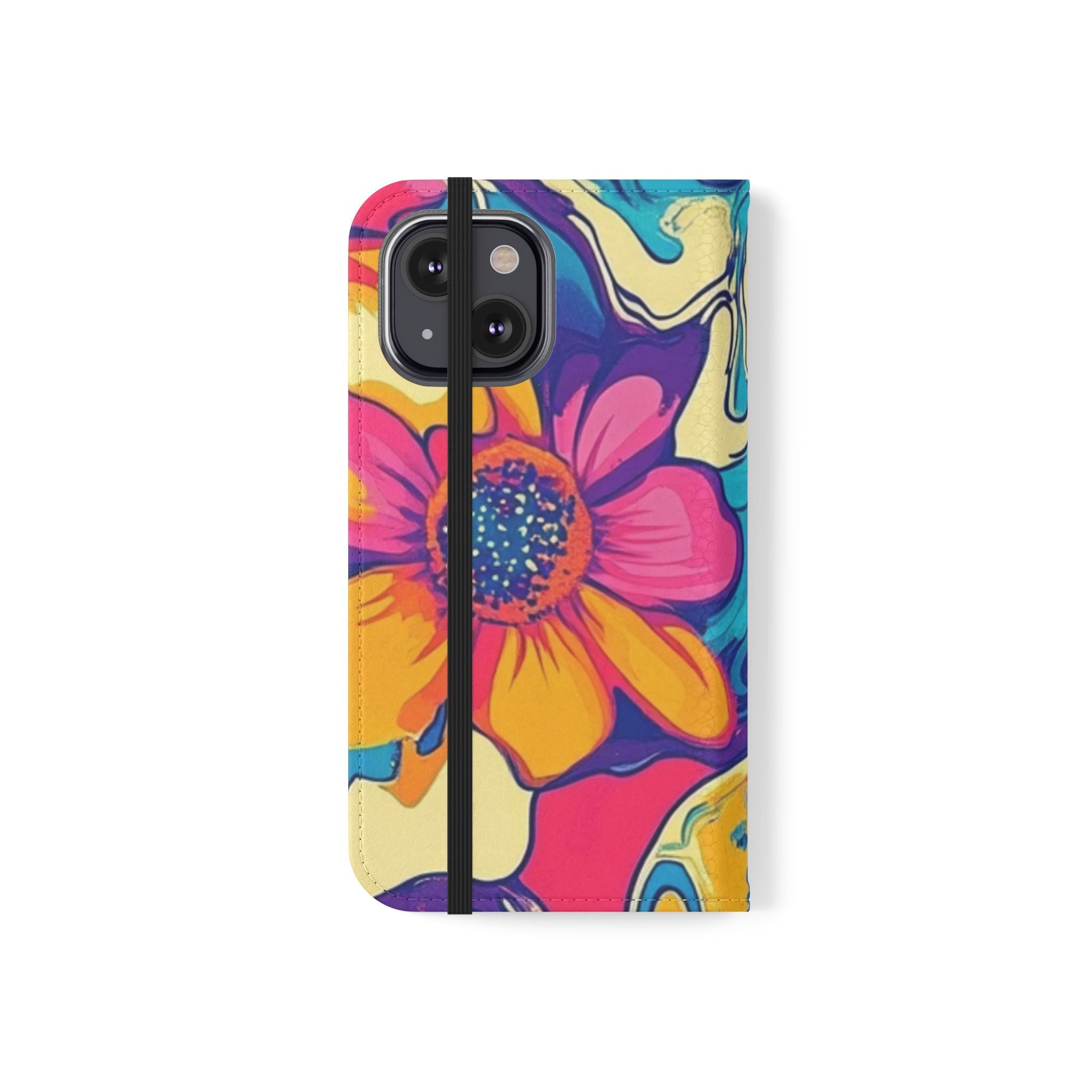 Vibrant Psychedelic Floral Flip Cases, Artsulli - Art is Long, Life is Short, Phone Case, , , , , , , 