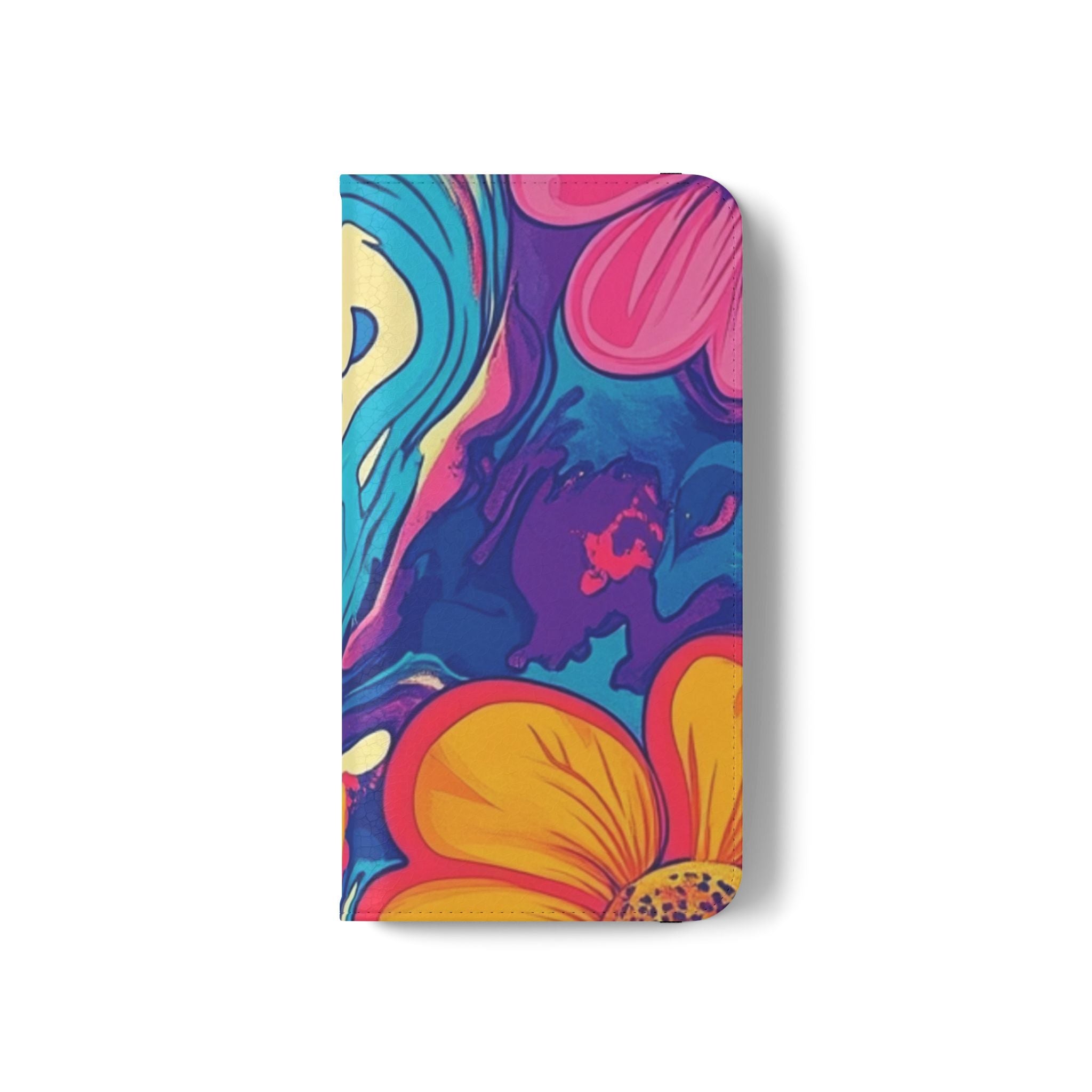 Vibrant Psychedelic Floral Flip Cases, Artsulli - Art is Long, Life is Short, Phone Case, , , , , , , 