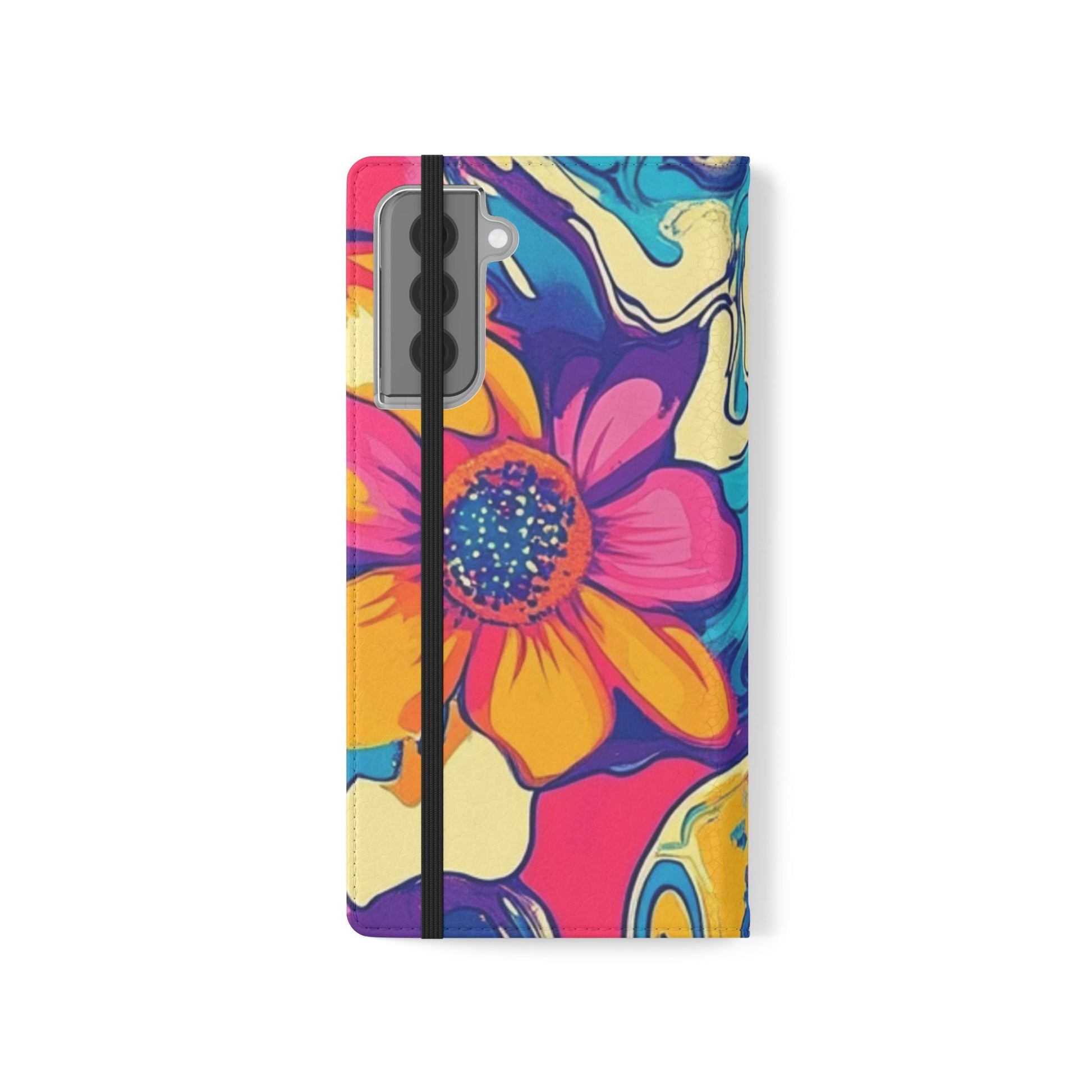Vibrant Psychedelic Floral Flip Cases, Artsulli - Art is Long, Life is Short, Phone Case, , , , , , , 