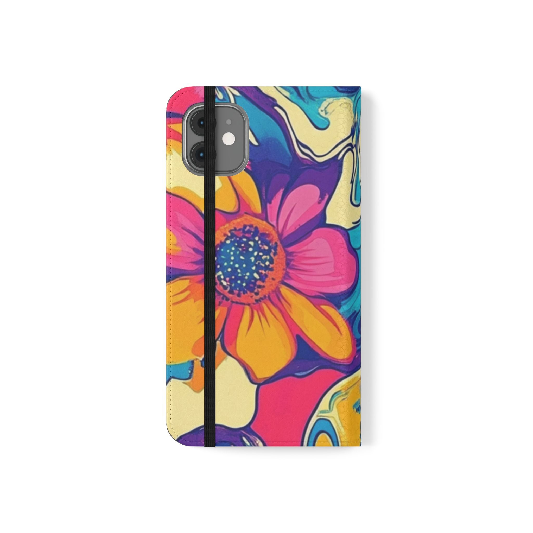 Vibrant Psychedelic Floral Flip Cases, Artsulli - Art is Long, Life is Short, Phone Case, , , , , , , 