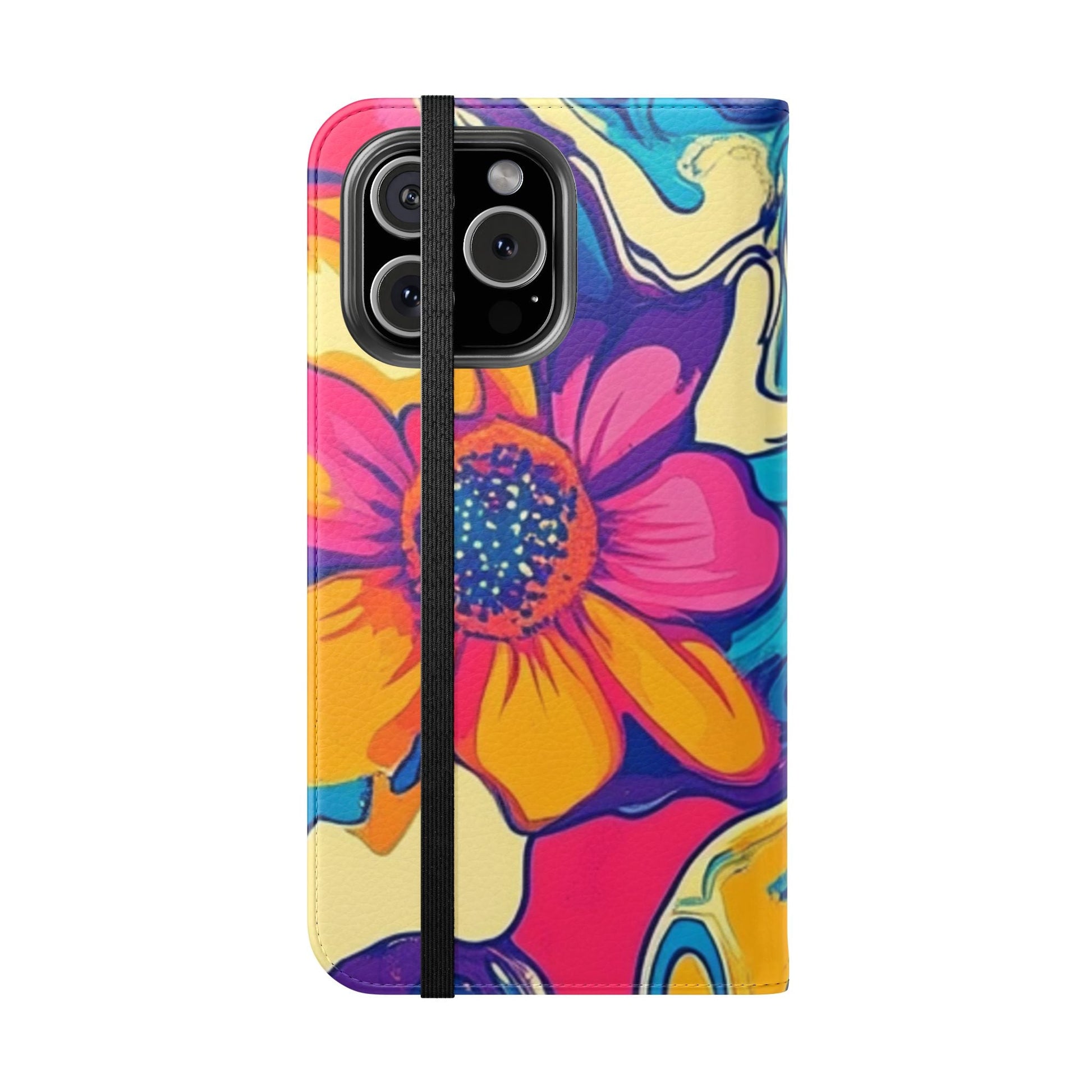 Vibrant Psychedelic Floral Flip Cases, Artsulli - Art is Long, Life is Short, Phone Case, , , , , , , 
