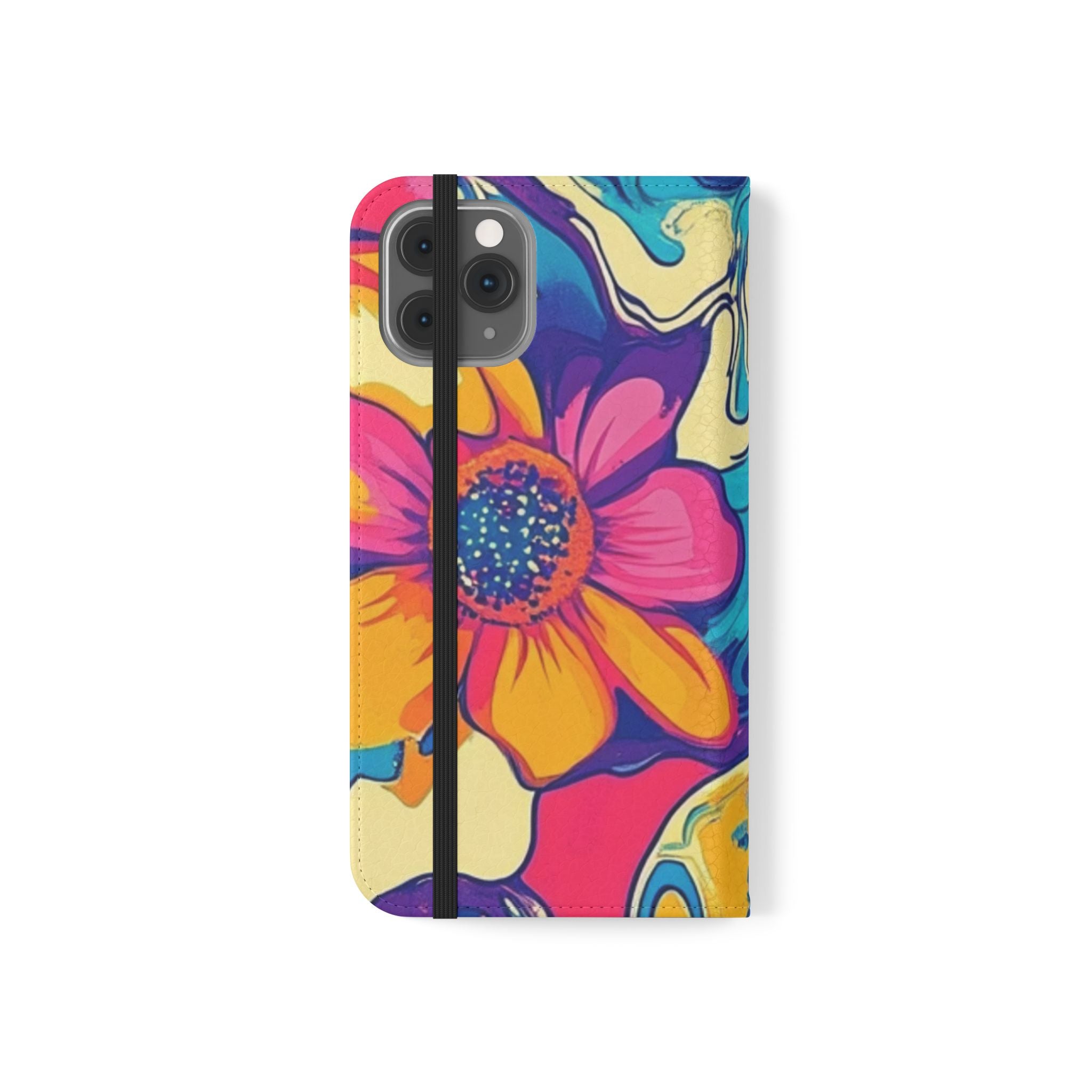 Vibrant Psychedelic Floral Flip Cases, Artsulli - Art is Long, Life is Short, Phone Case, , , , , , , 