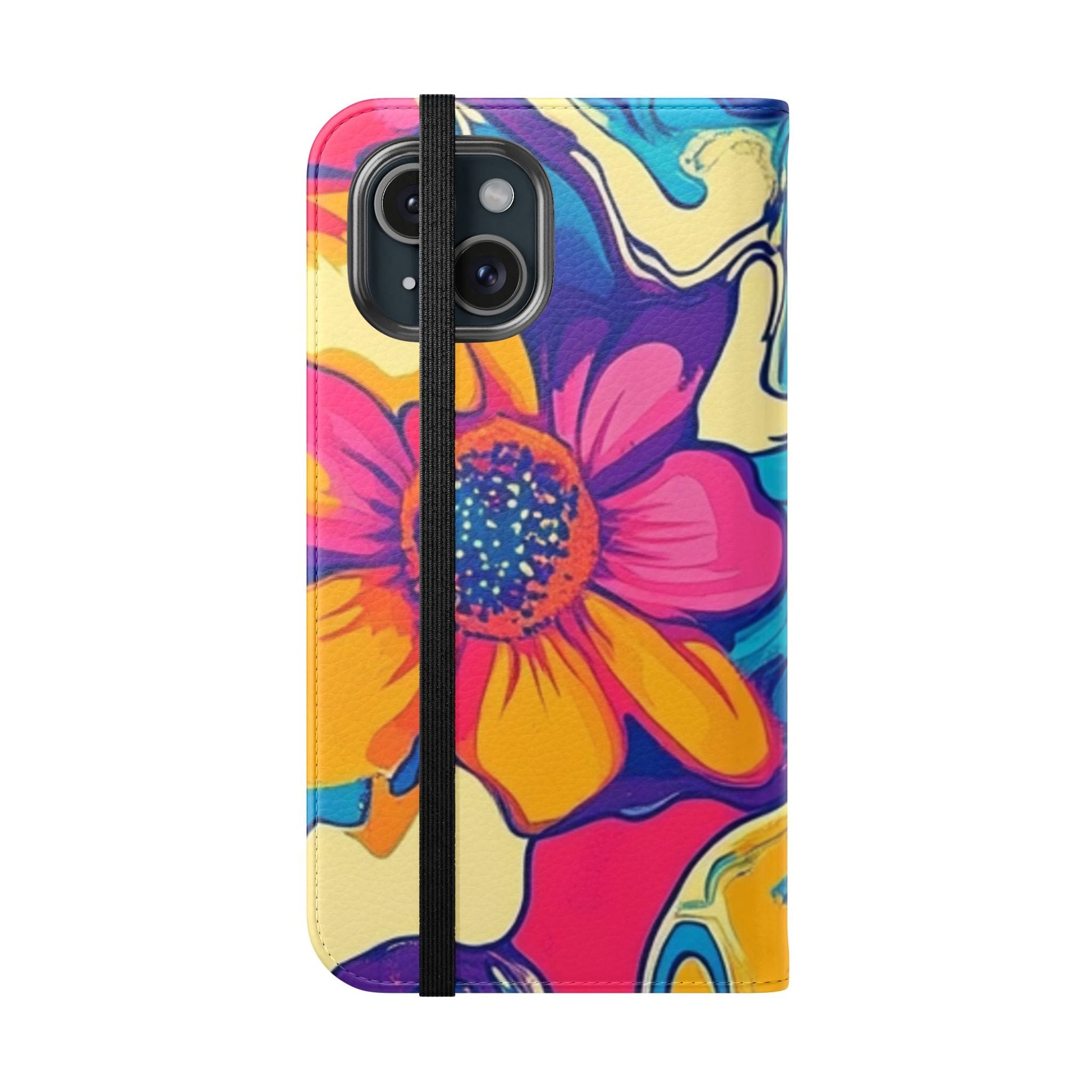 Vibrant Psychedelic Floral Flip Cases, Artsulli - Art is Long, Life is Short, Phone Case, , , , , , , 