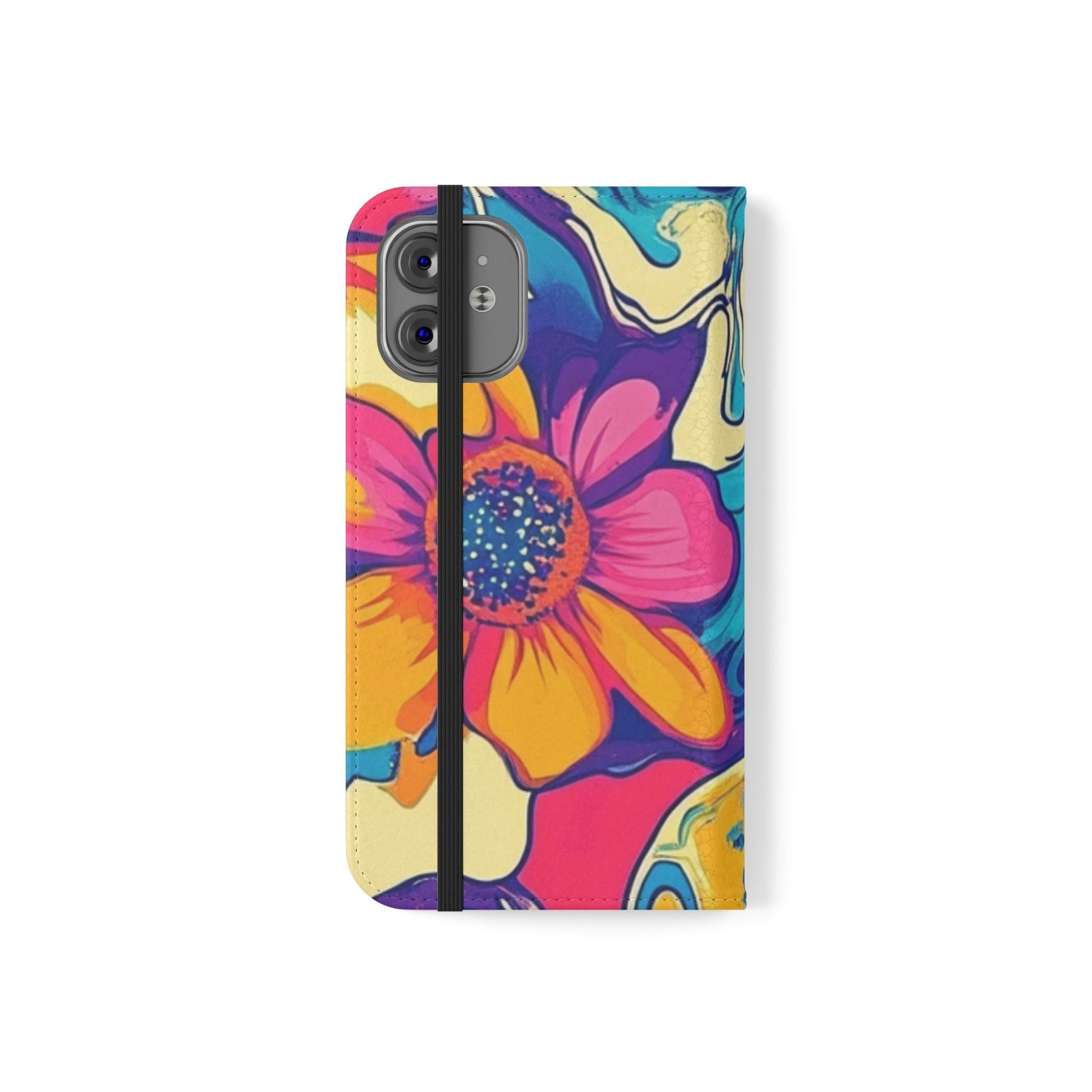 Vibrant Psychedelic Floral Flip Cases, Artsulli - Art is Long, Life is Short, Phone Case, , , , , , , 