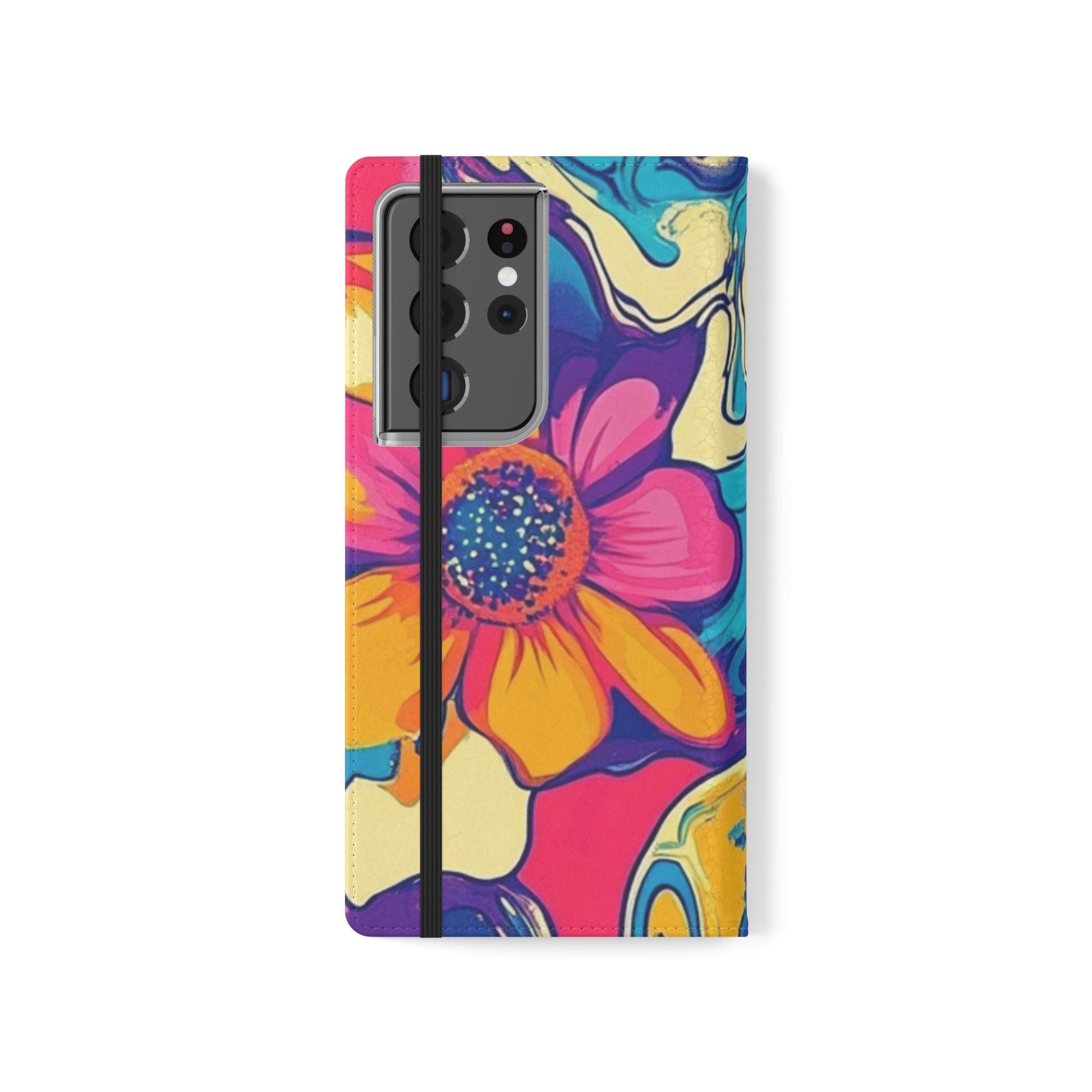 Vibrant Psychedelic Floral Flip Cases, Artsulli - Art is Long, Life is Short, Phone Case, , , , , , , 