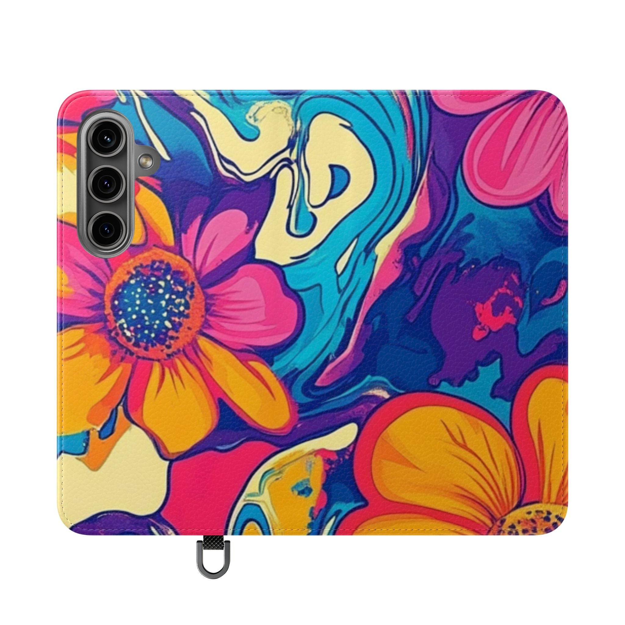 Vibrant Psychedelic Floral Flip Cases, Artsulli - Art is Long, Life is Short, Phone Case, Size, Samsung Galaxy S24, , , , , 25981176084616108807