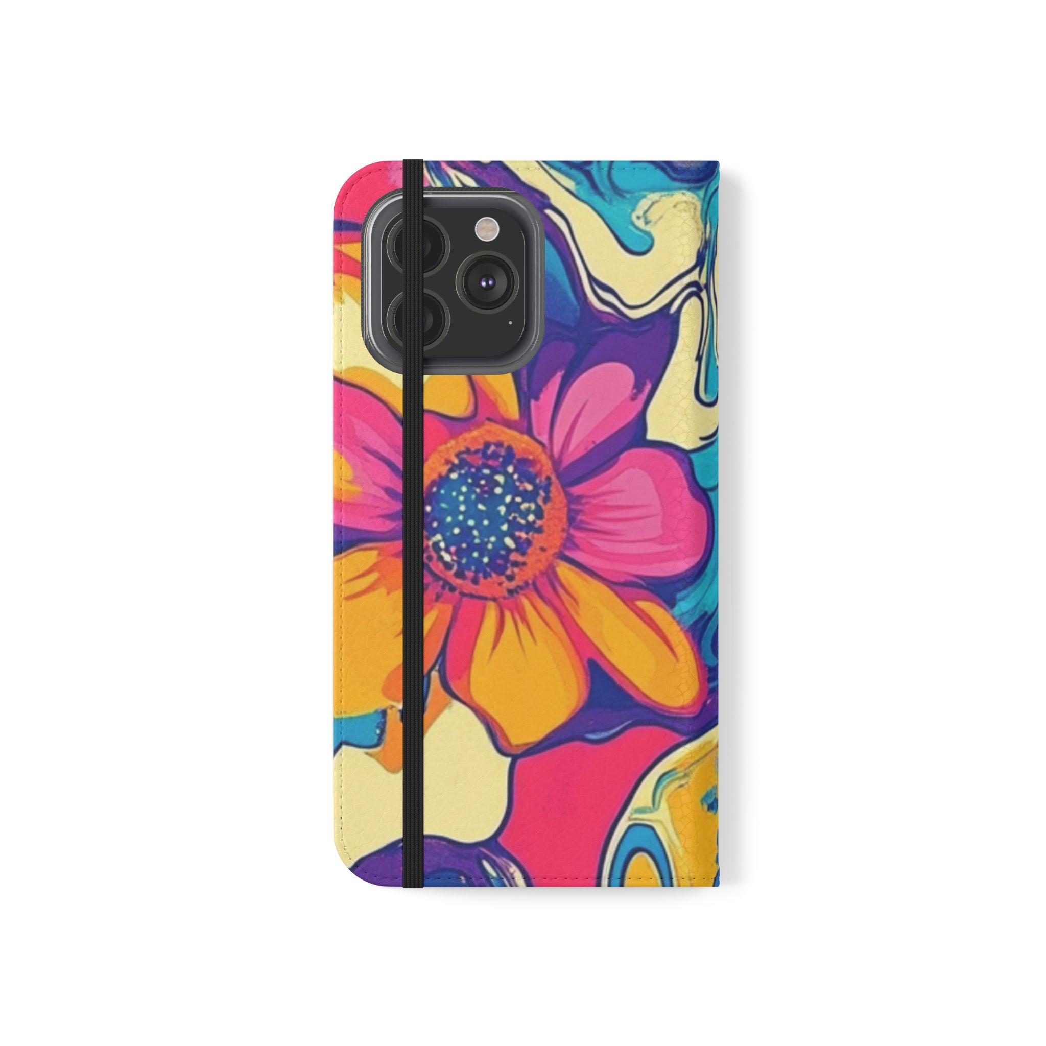 Vibrant Psychedelic Floral Flip Cases, Artsulli - Art is Long, Life is Short, Phone Case, , , , , , , 