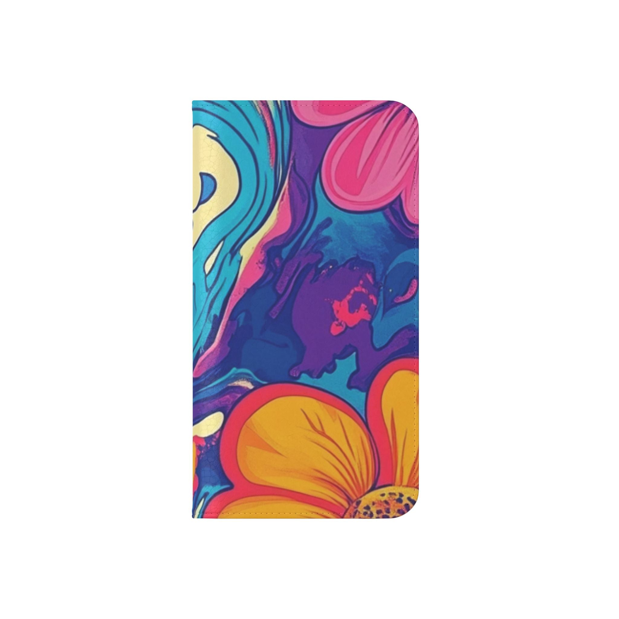Vibrant Psychedelic Floral Flip Cases, Artsulli - Art is Long, Life is Short, Phone Case, , , , , , , 
