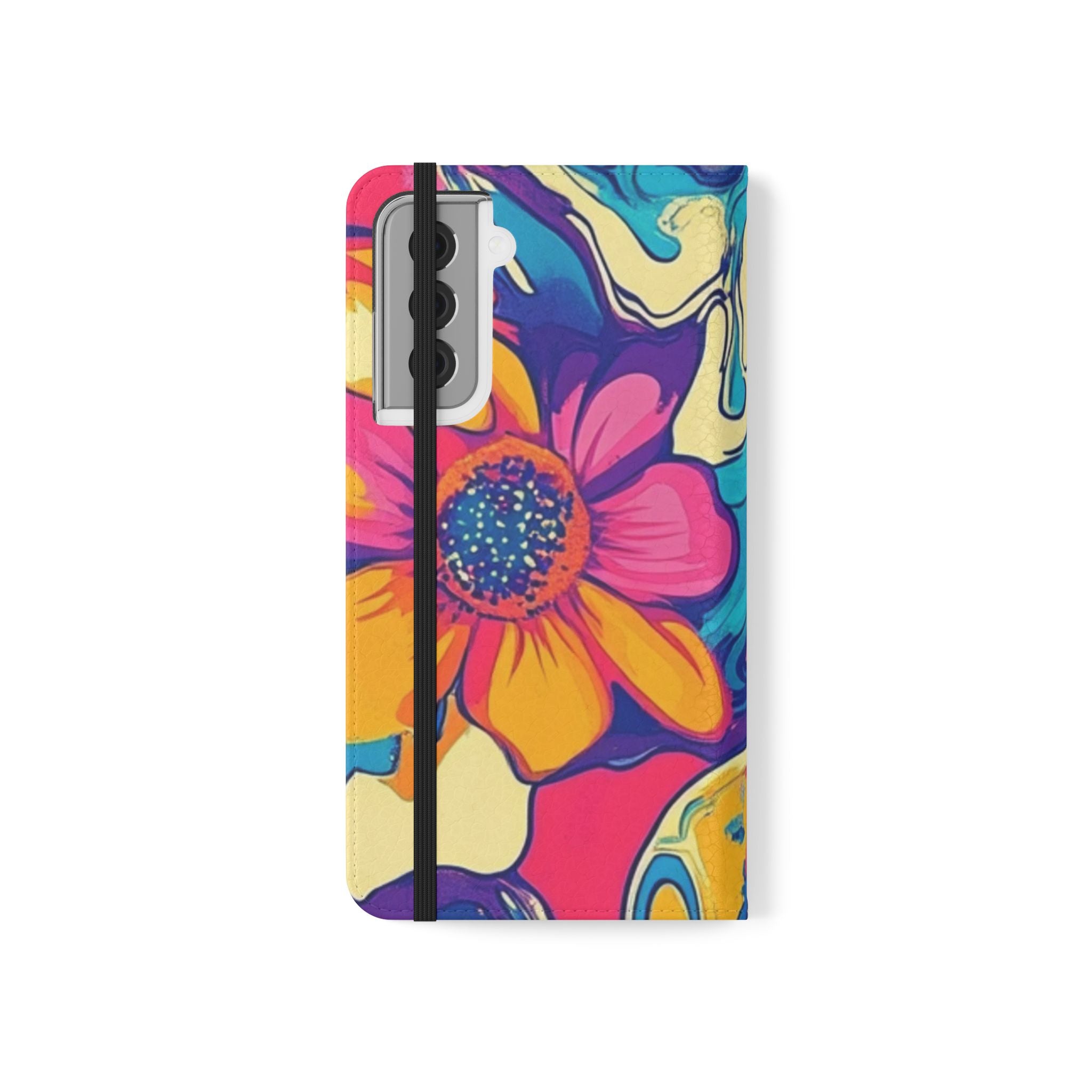 Vibrant Psychedelic Floral Flip Cases, Artsulli - Art is Long, Life is Short, Phone Case, , , , , , , 