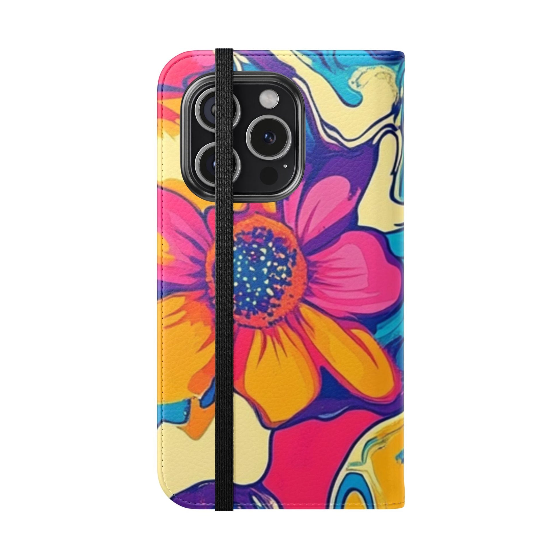 Vibrant Psychedelic Floral Flip Cases, Artsulli - Art is Long, Life is Short, Phone Case, , , , , , , 